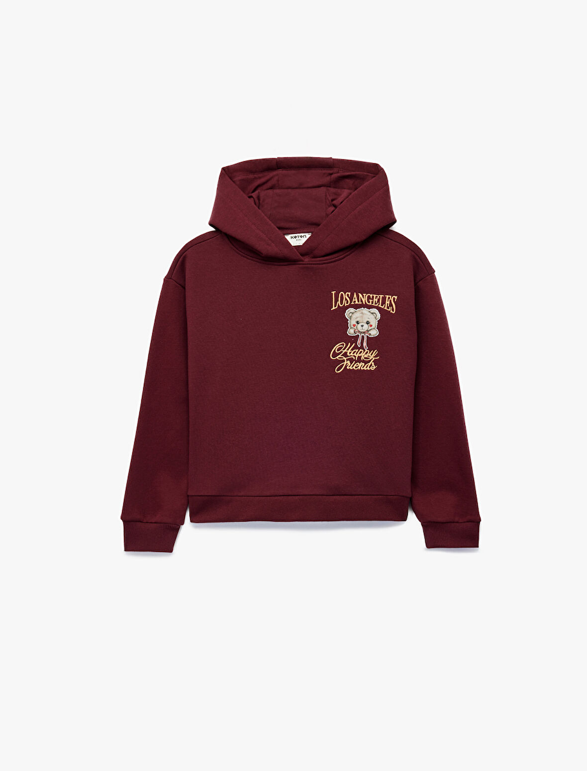 Pamuklu Uzun Kollu Baskılı Kapşonlu Sweatshirt