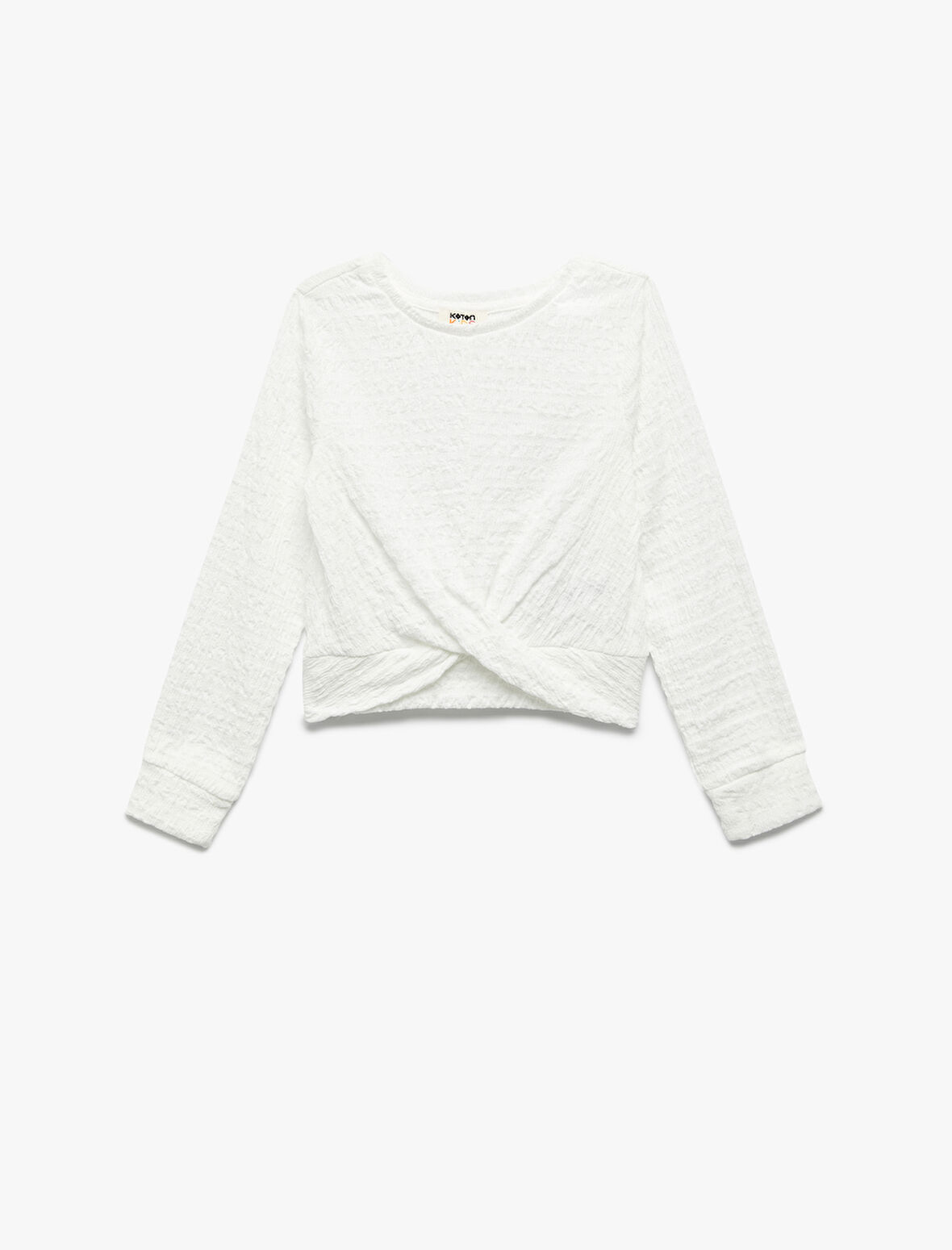 Uzun Kollu Bisiklet Yaka Crop Bluz