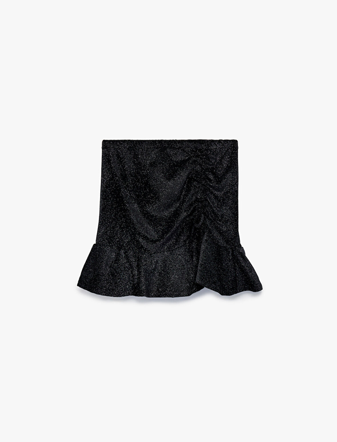 Beli Lastikli Drapeli Simli Fırfırlı Etek