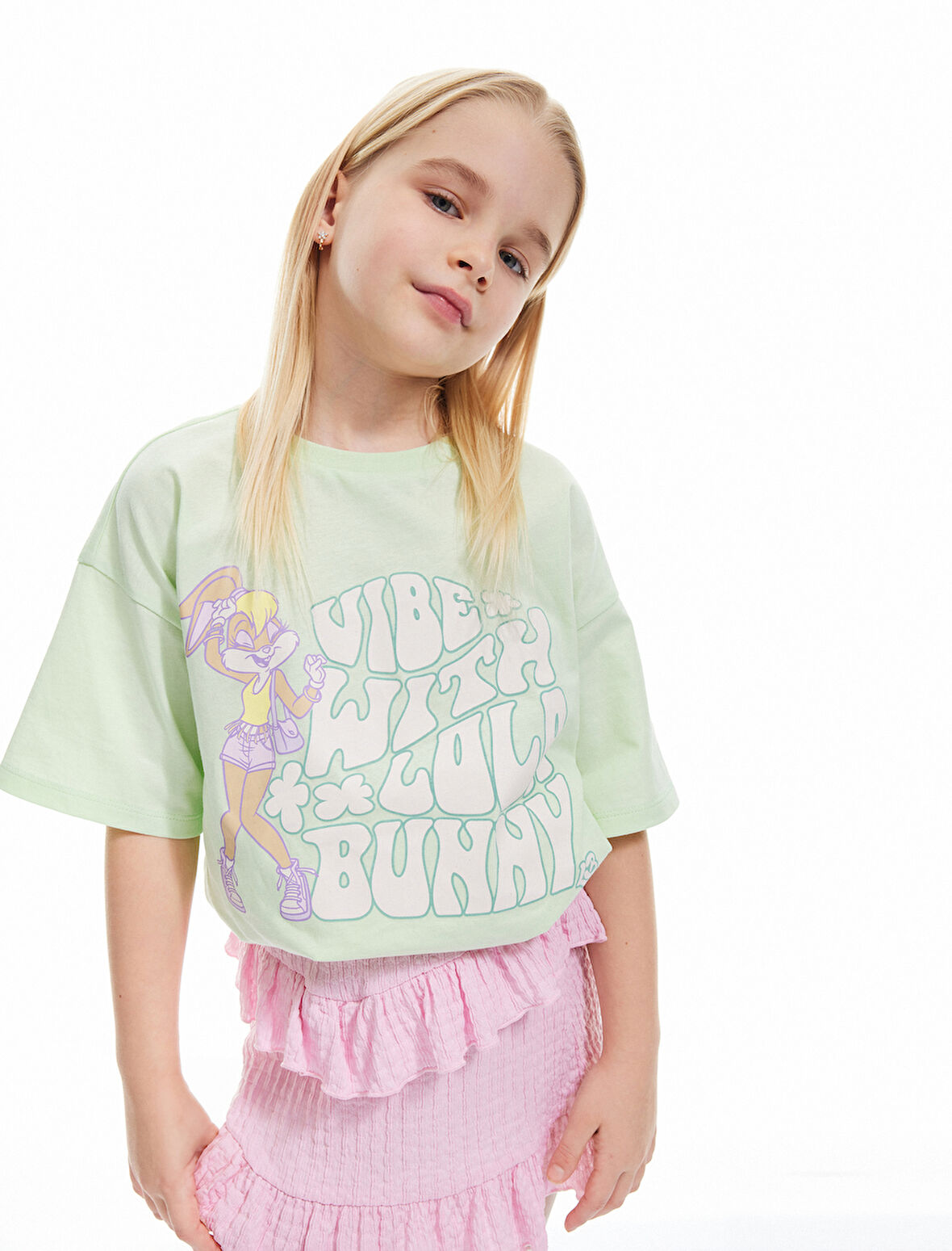 Lisanslı Lola Bunny Baskılı Pamuklu Kısa Kollu Tişört