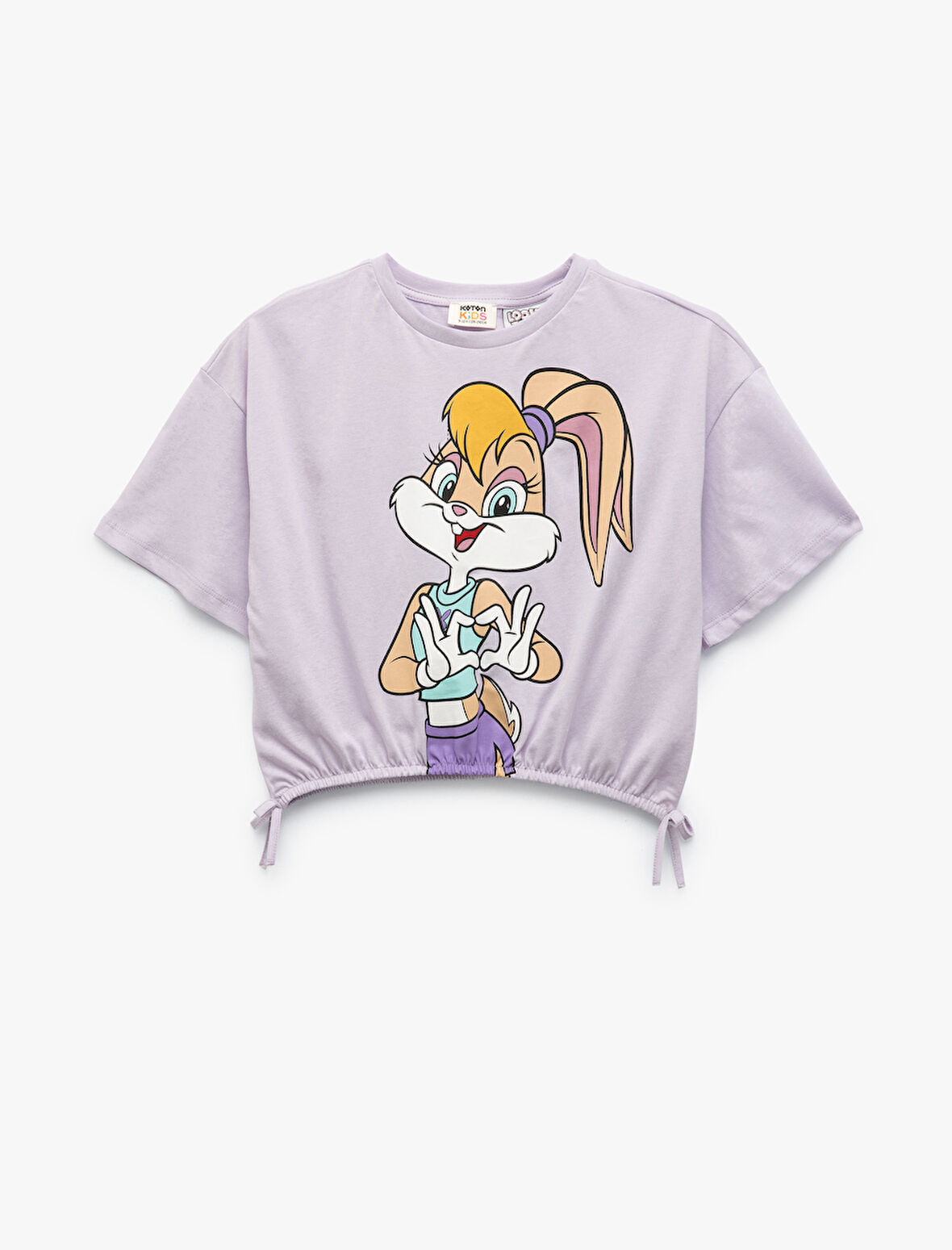 Lisanslı Lola Bunny Baskılı Büzgülü Kısa Kollu Tişört