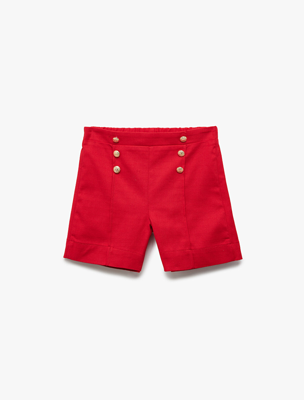 Düğme Detaylı Yüksek Bel Pamuklu Şort