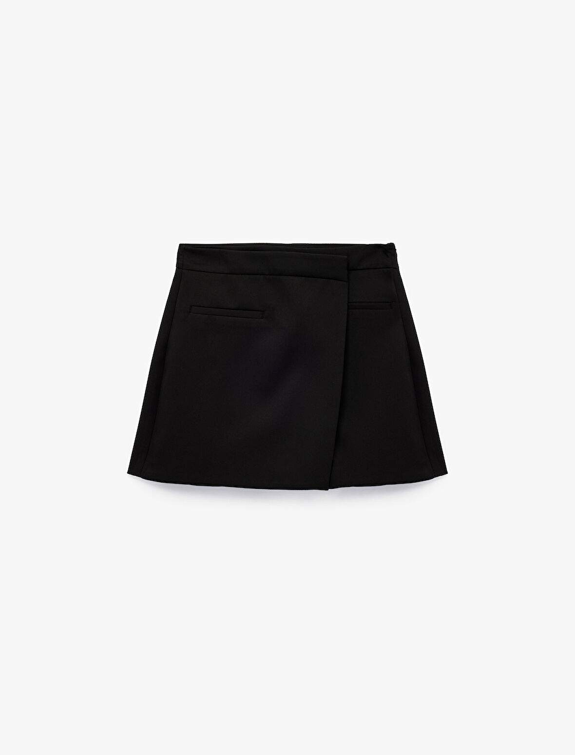 Fleto Cep Detaylı Kruvaze Mini Şort Etek