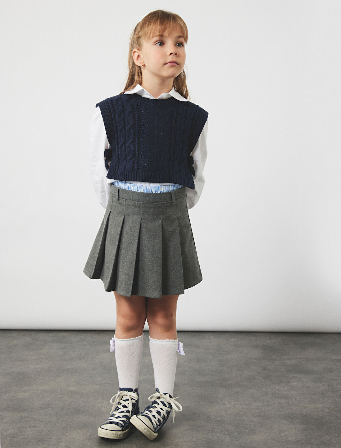 Viskon Karışımlı Pileli Etek