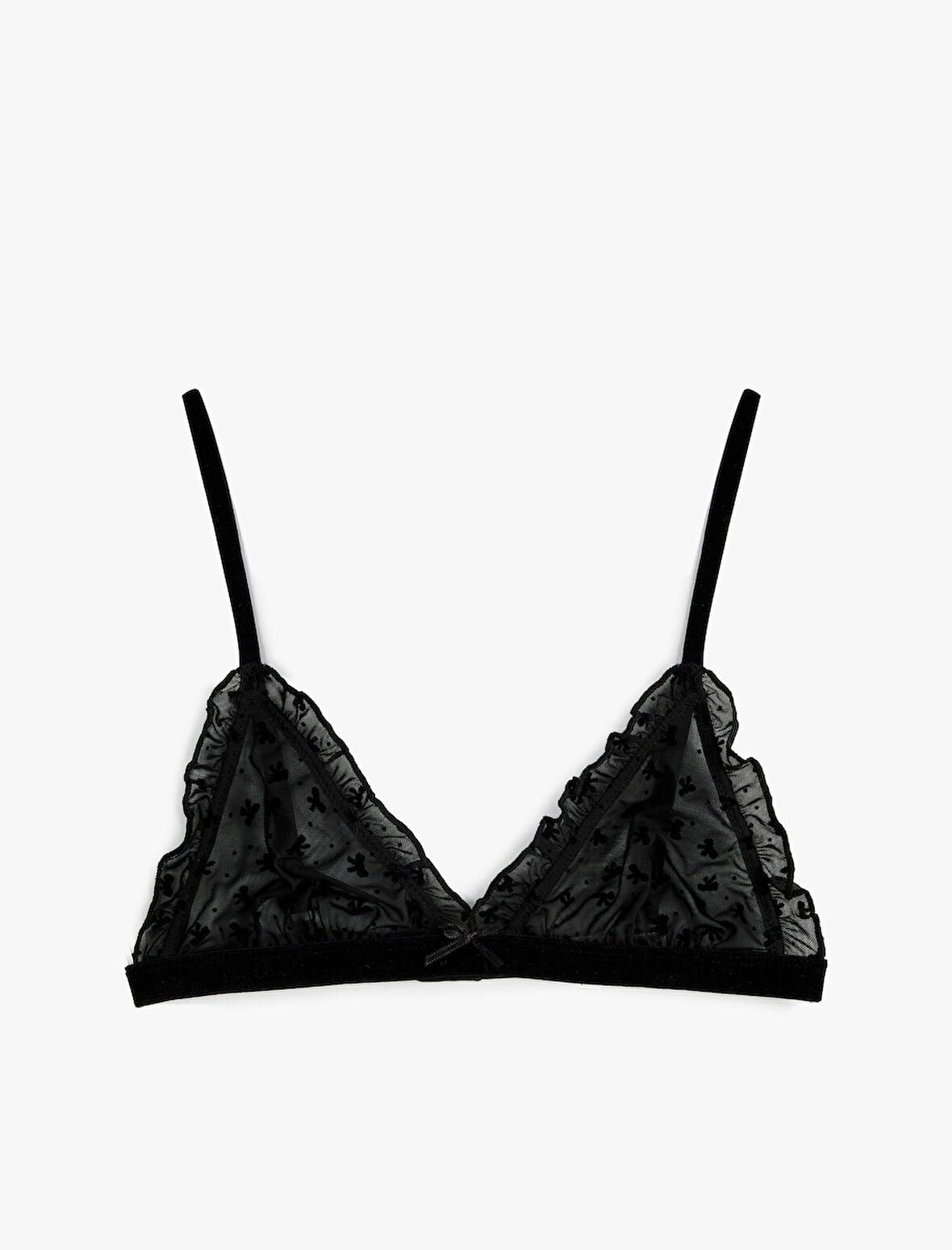 Rahat Kalıp Dolgusuz Fırfırlı Kurdele Detaylı Balensiz Sütyen