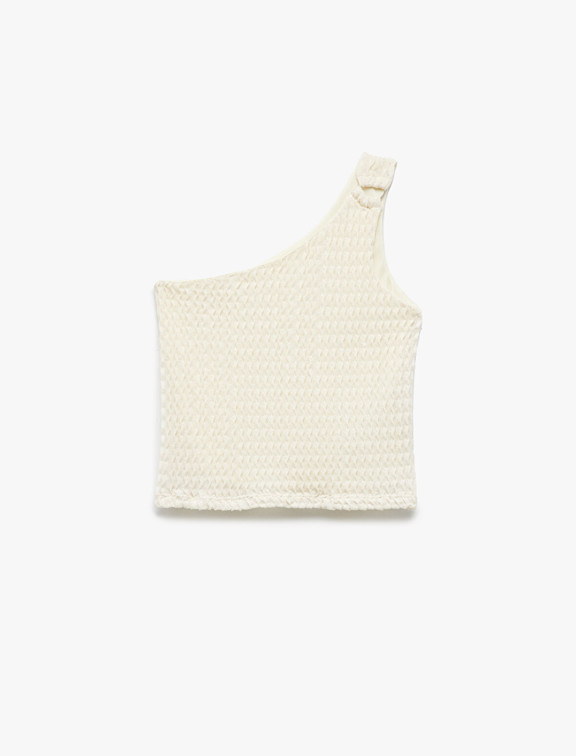Tek Omuz Toka Detaylı Kolsuz Crop Bluz