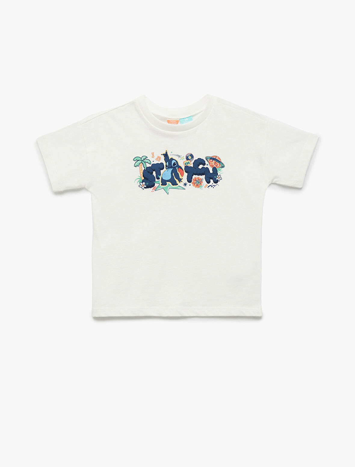 Stitch Lisanslı Pamuklu Kısa Kollu Baskılı Tişört