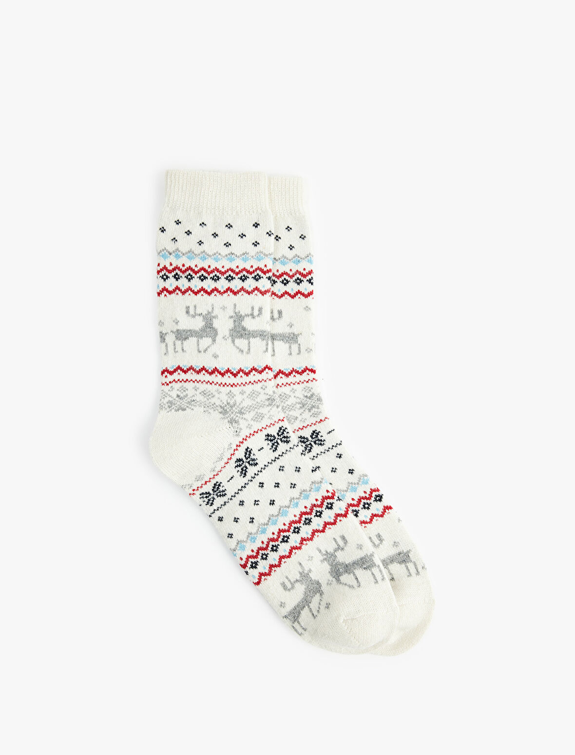 Yılbaşı Temalı Koyun Yünlü Soket Havlu Çorap