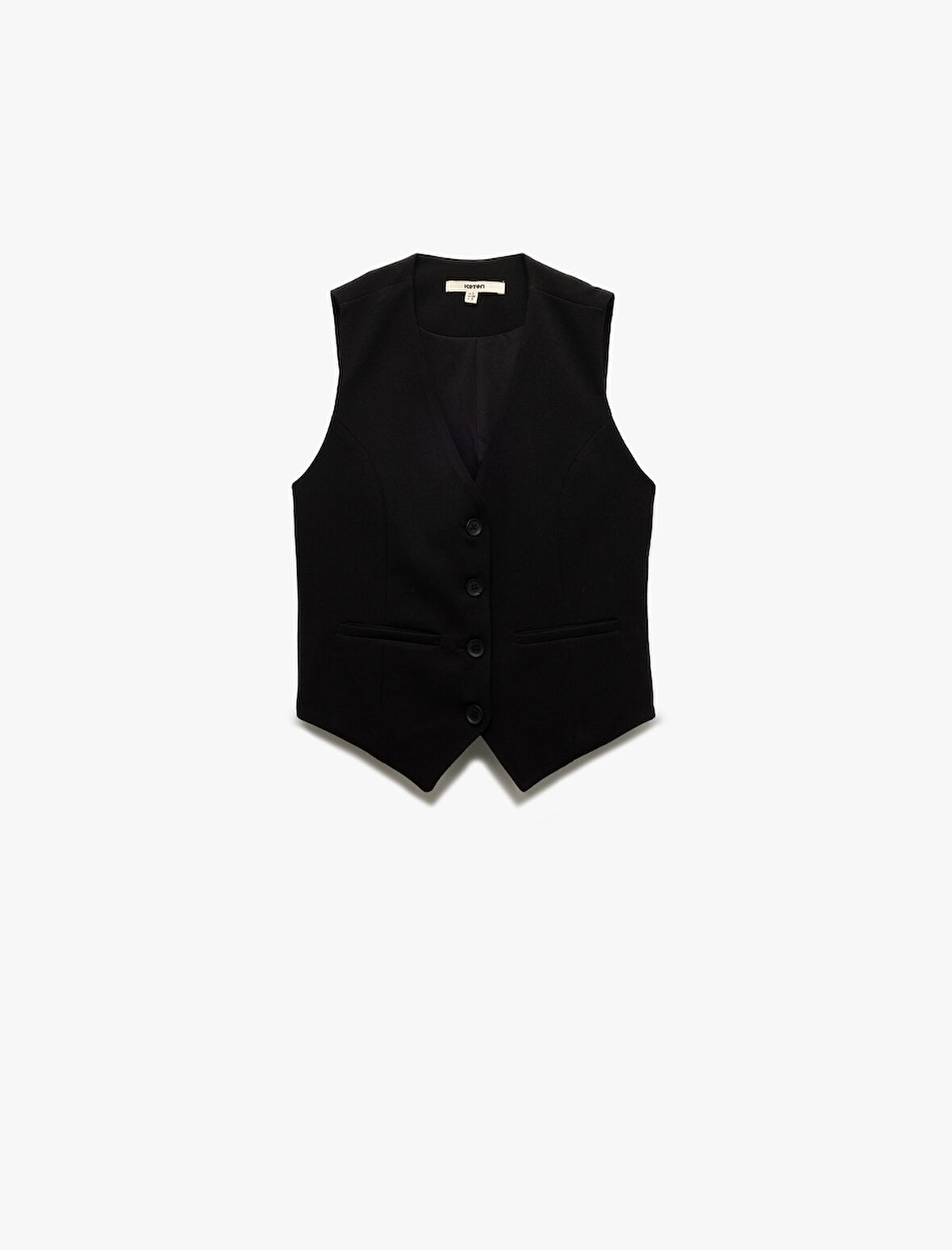 Krep Scuba Kumaş Astarlı Slim Fit V Yaka Kolsuz Düğmeli Yelek