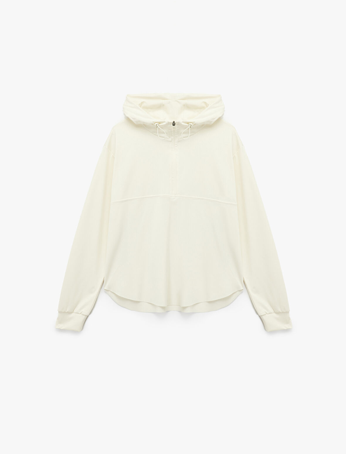 Yarım Fermuarlı Kapüşonlu Oversize Spor Sweatshirt