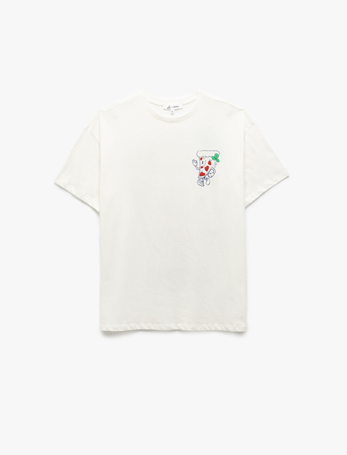 Arkası Baskılı Bisiklet Yaka Kısa Kollu Oversize Tişört