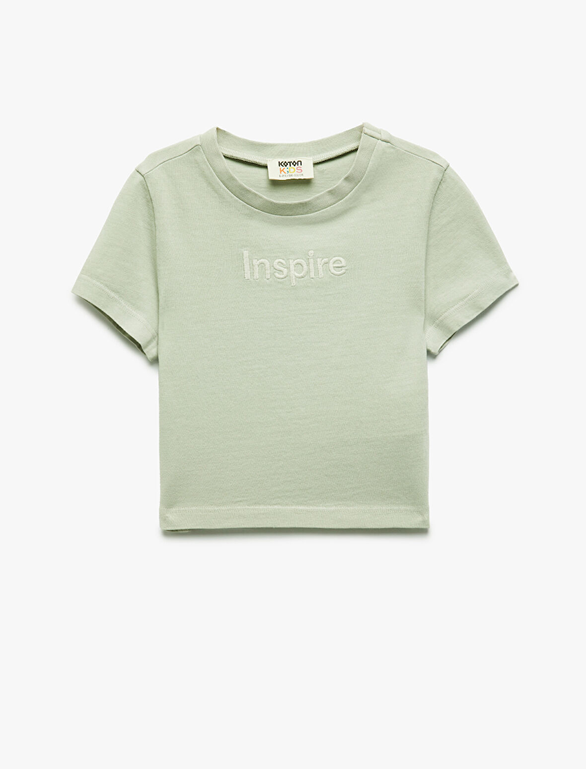 Nakış Detaylı Bisiklet Yaka Kısa Kollu Pamuklu Tişört