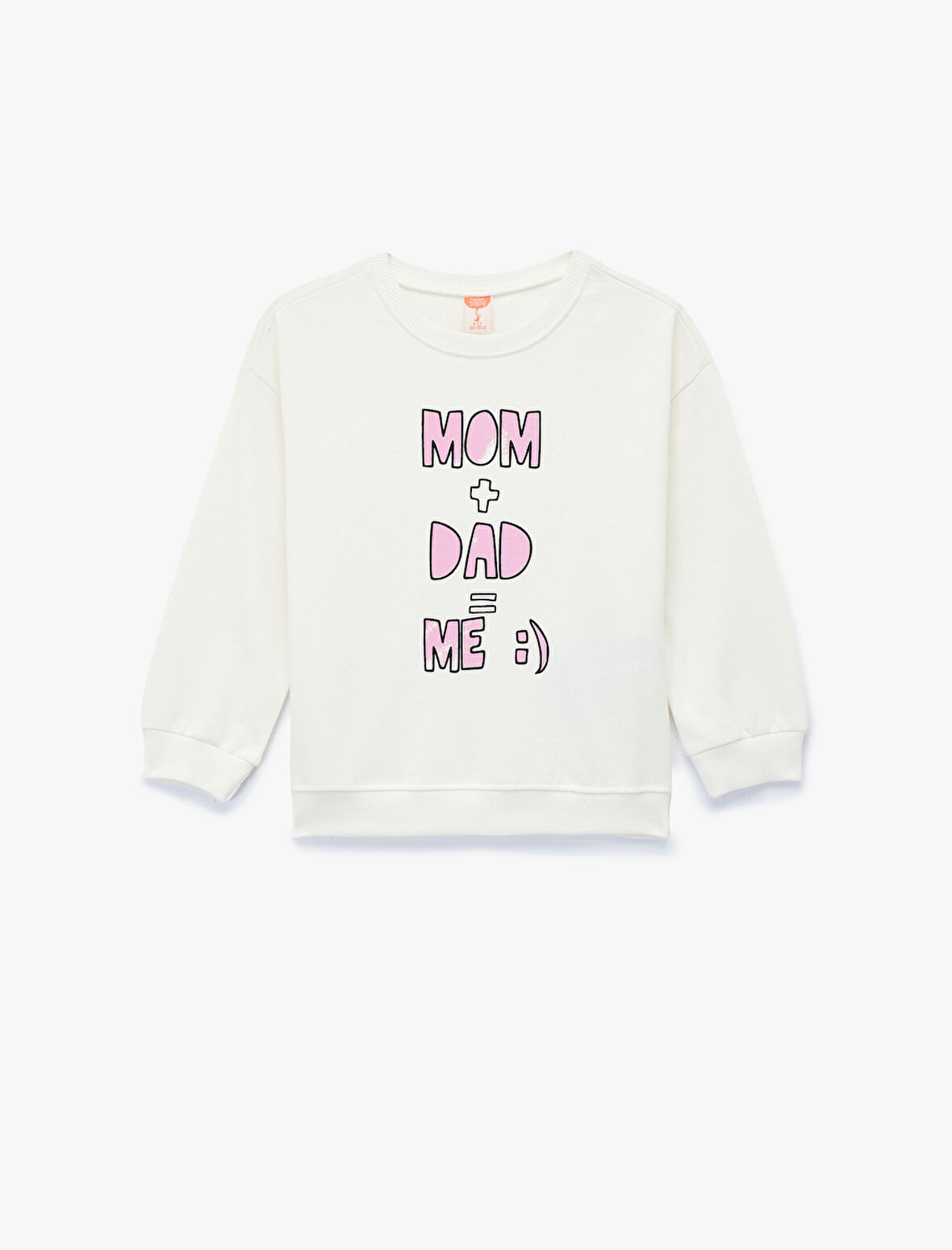 Pamuklu Uzun Kollu Bisiklet Yaka Baskılı Sweatshirt