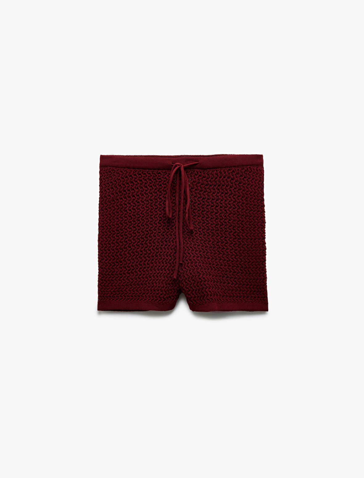 Beli Bağcıklı Normal Bel Triko Mini Şort