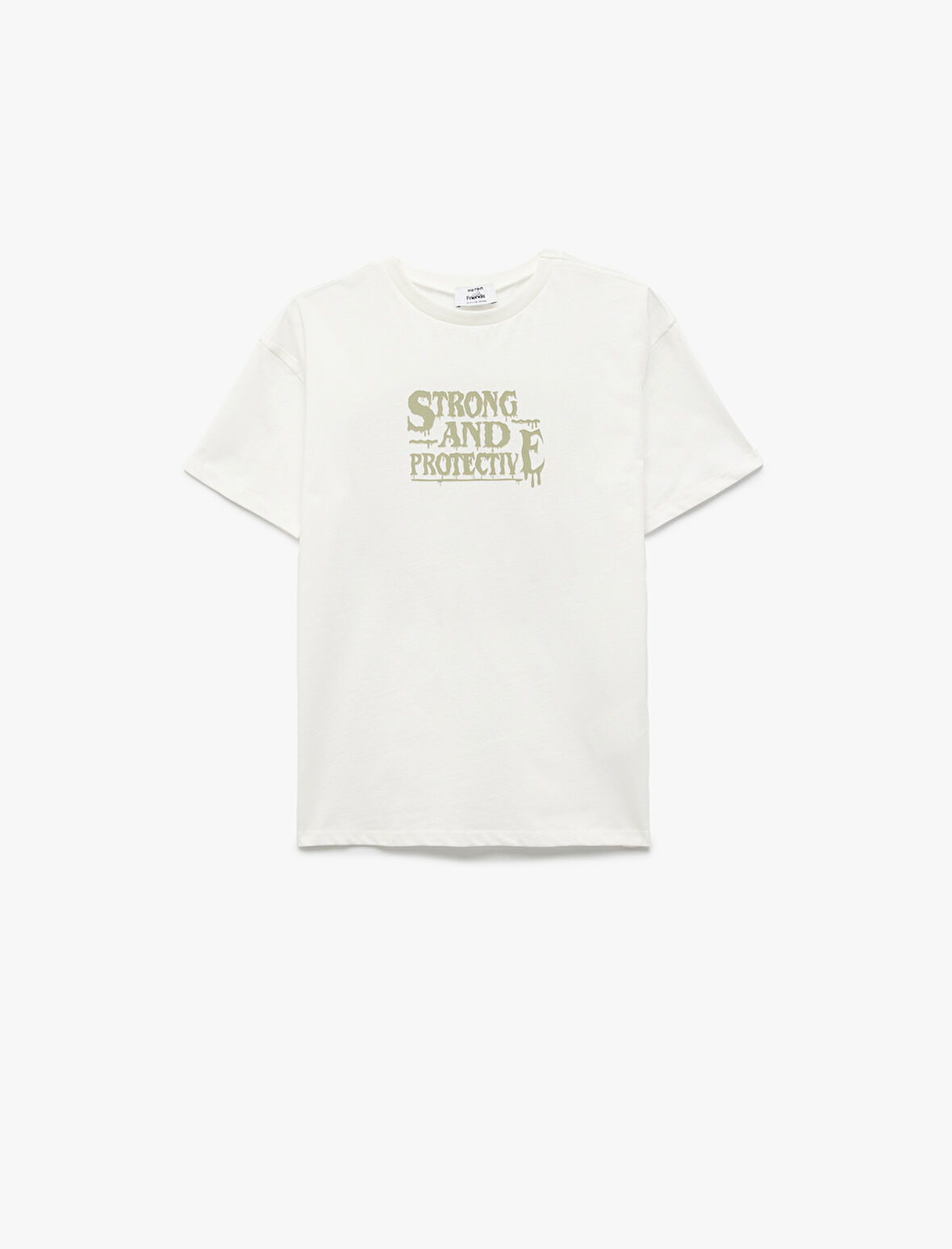 Baskılı Kısa Kollu Bisiklet Yaka Pamuklu Tişört