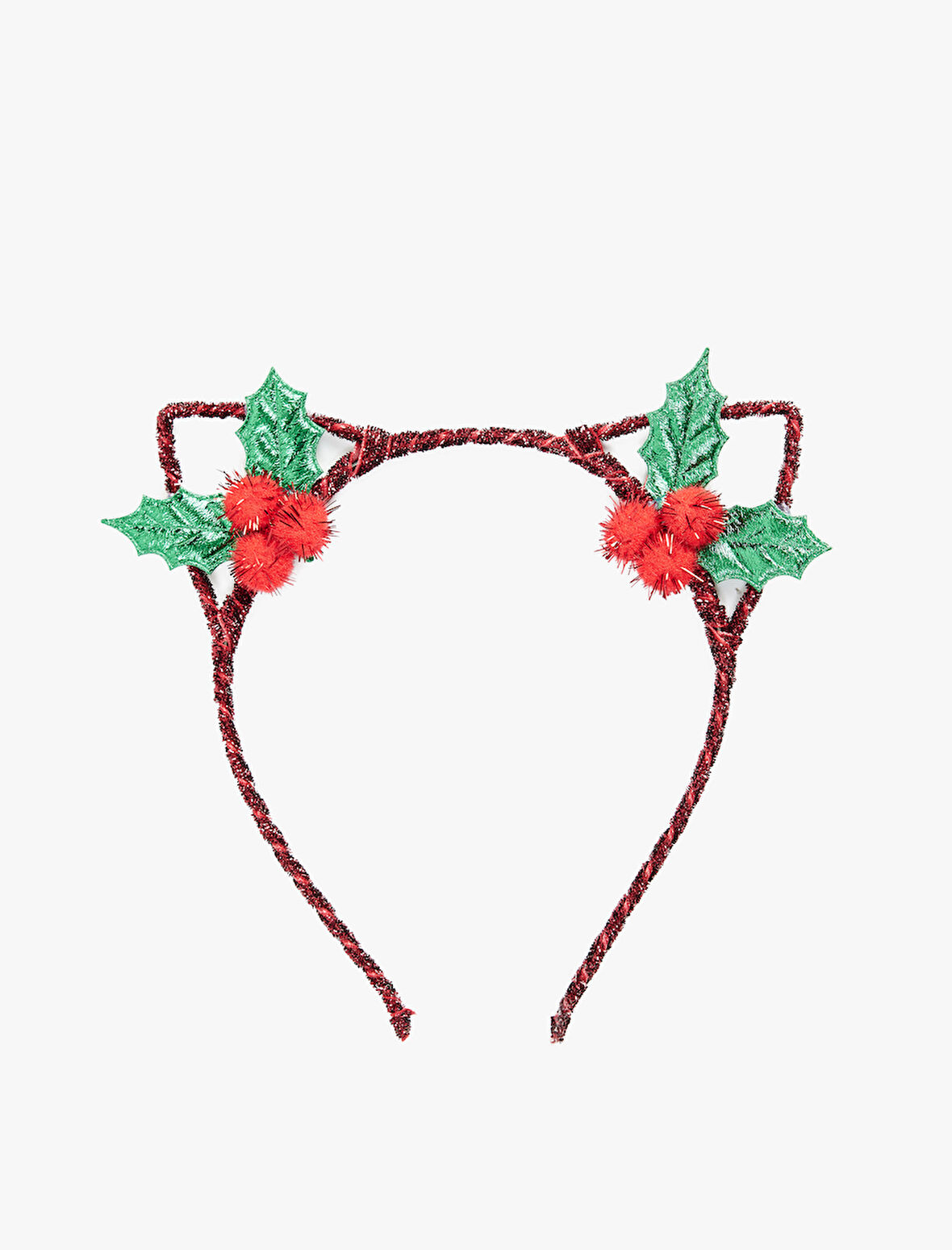 Yılbaşı Çiçeği Detaylı Kulak Aplikeli Yılbaşı Tacı