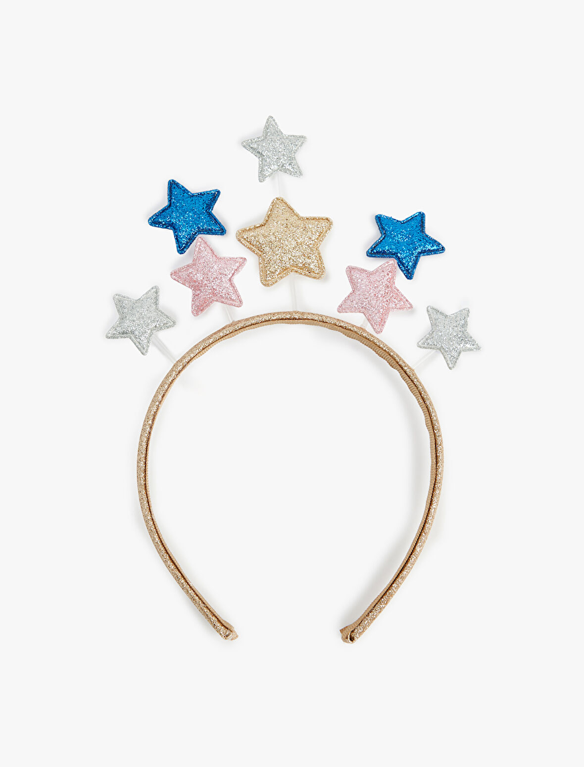 Yıldız Aplike Detaylı Simli Yılbaşı Tacı 