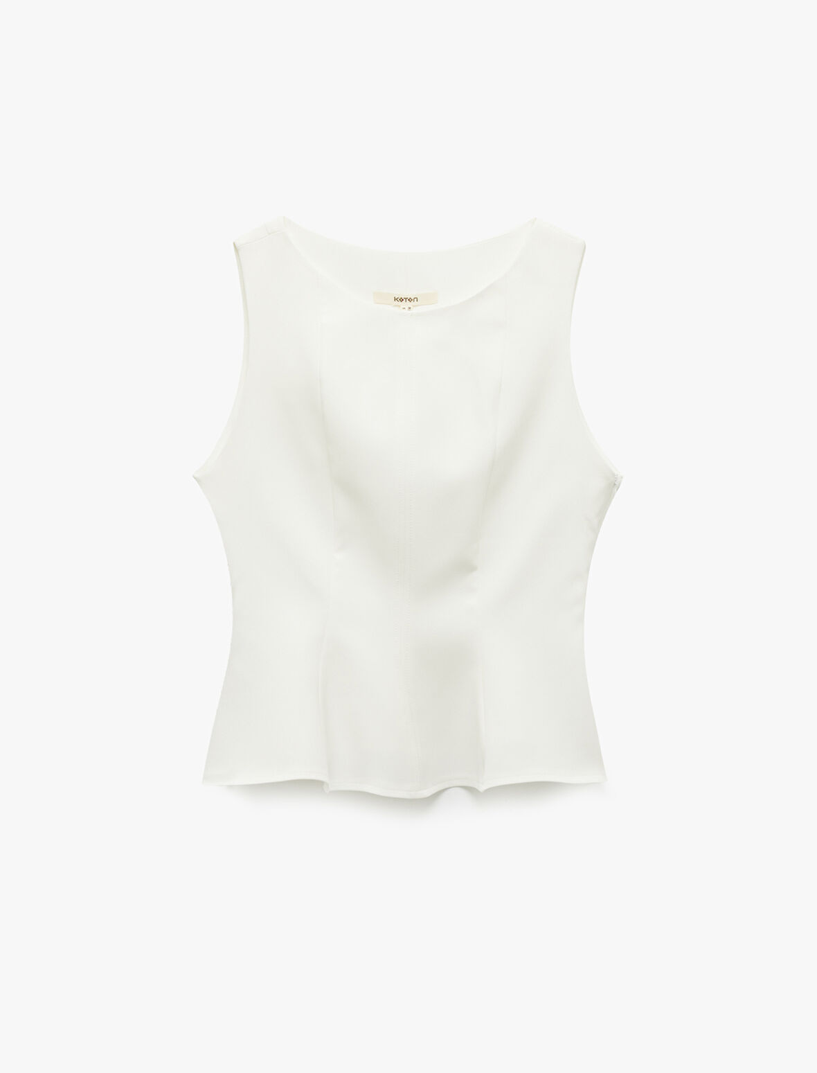 Peplum Kesim Yuvarlak Yaka Kolsuz Bluz
