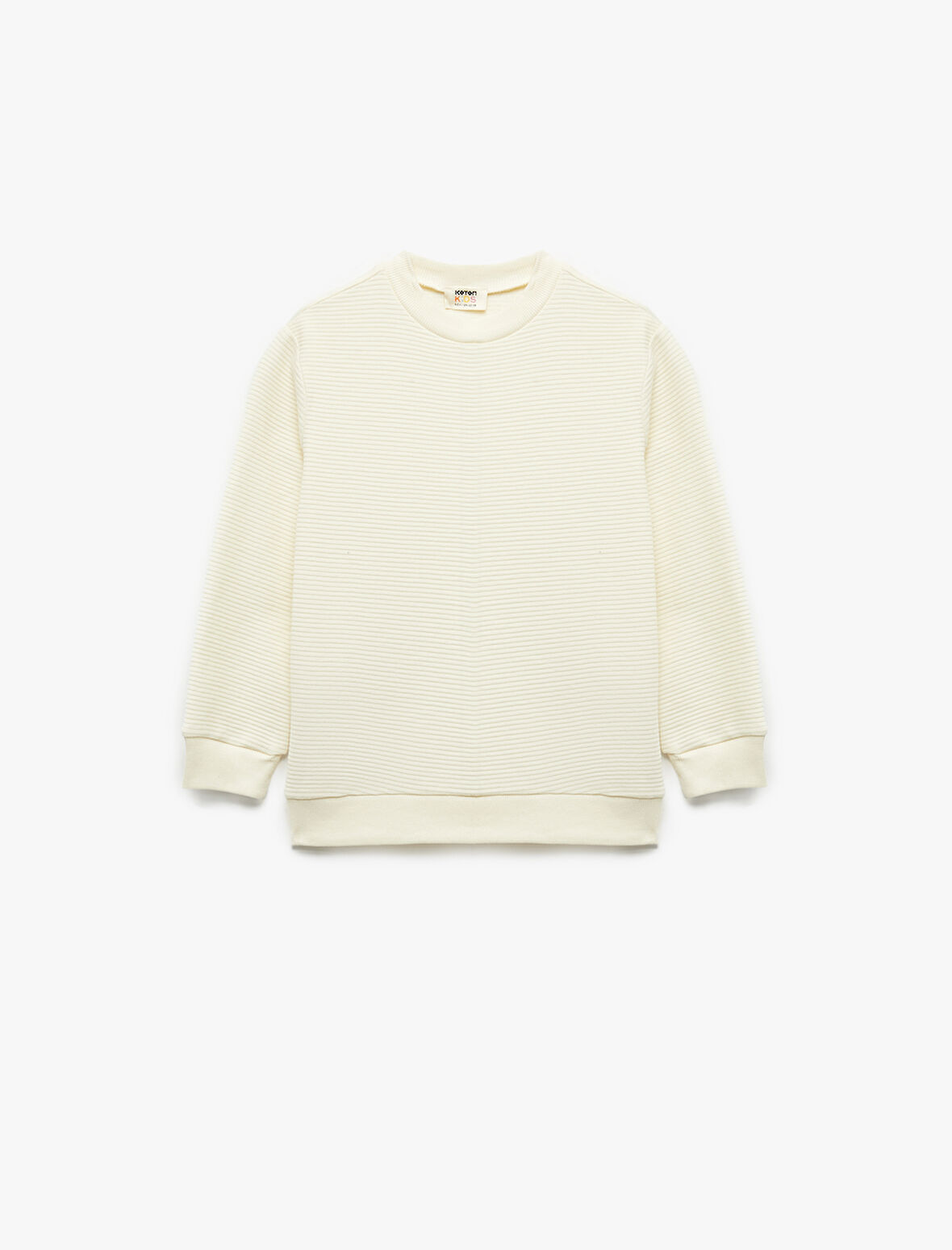 Pamuklu Uzun Kollu Bisiklet Yaka Basic Okul Sweatshirt