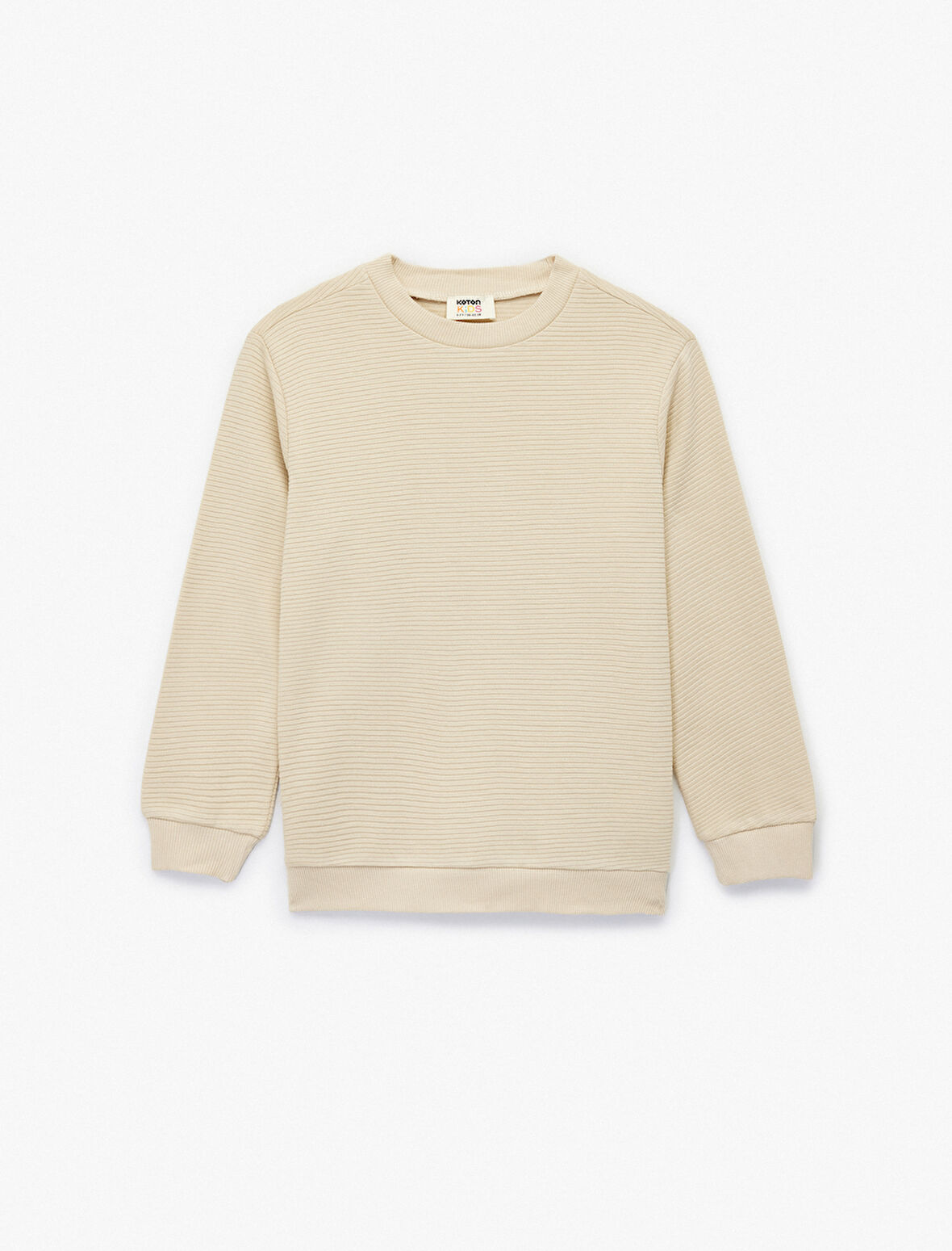 Pamuklu Uzun Kollu Bisiklet Yaka Basic Okul Sweatshirt