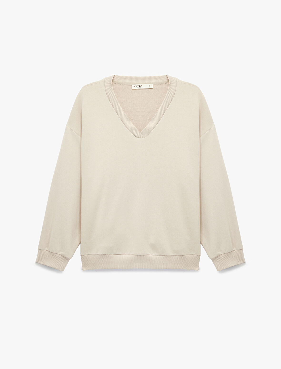 V Yaka Uzun Kollu Rahat Kalıp Triko Pijama Üstü 