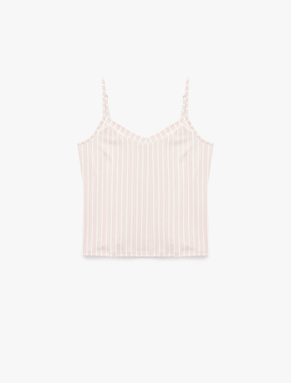 Rahat Kalıp V Yaka İnce Askılı Pijama Üstü