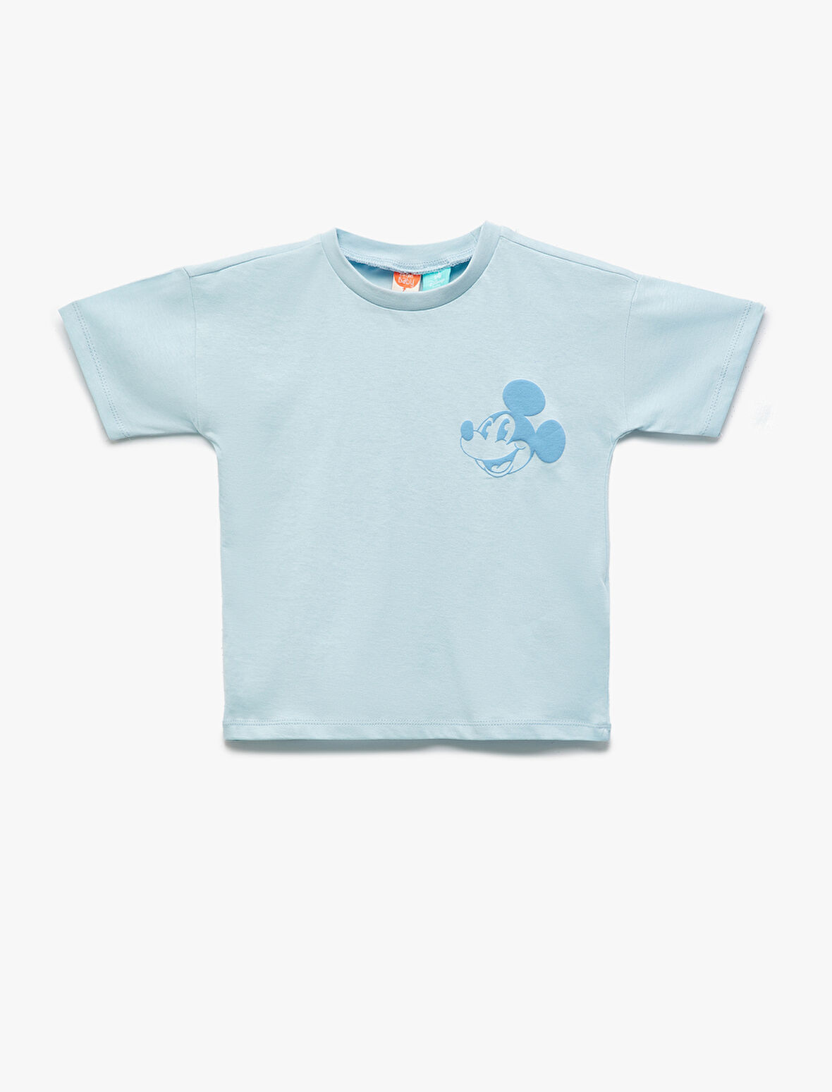 Mickey Mouse Lisanslı Bisiklet Yaka Kısa Kollu Baskılı Tişört