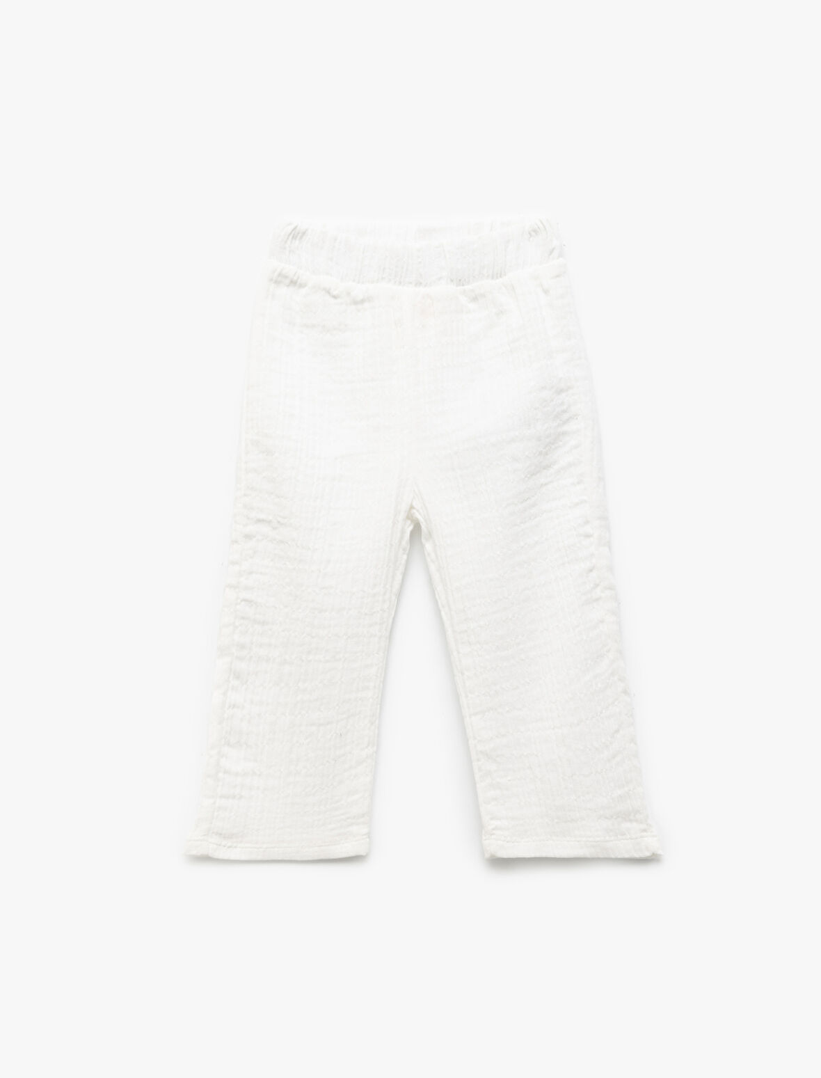 Beli Lastikli Pamuklu Cepli Müslin Pantolon