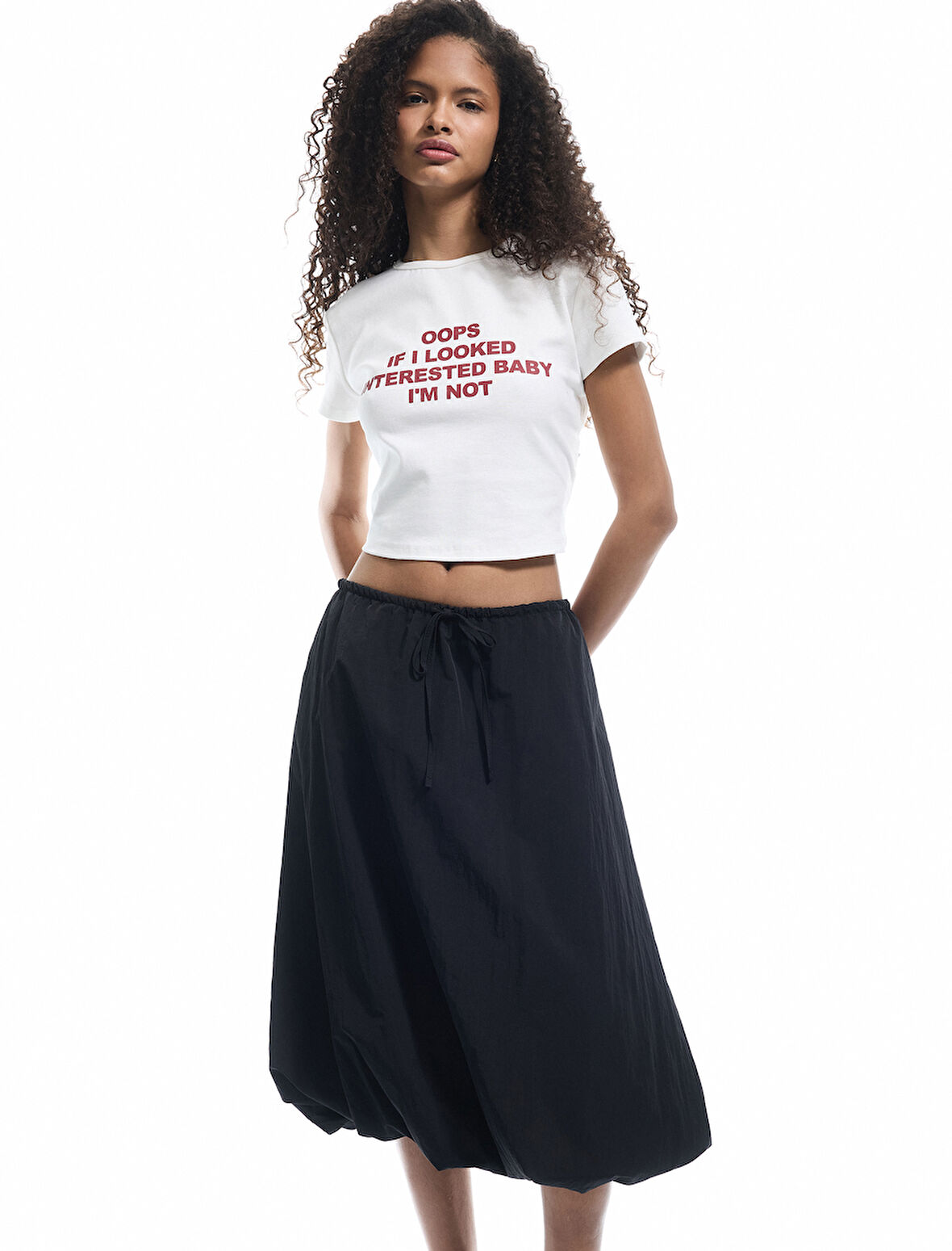 Beli Bağcıklı Paraşüt Kumaş Uzun Balon Etek