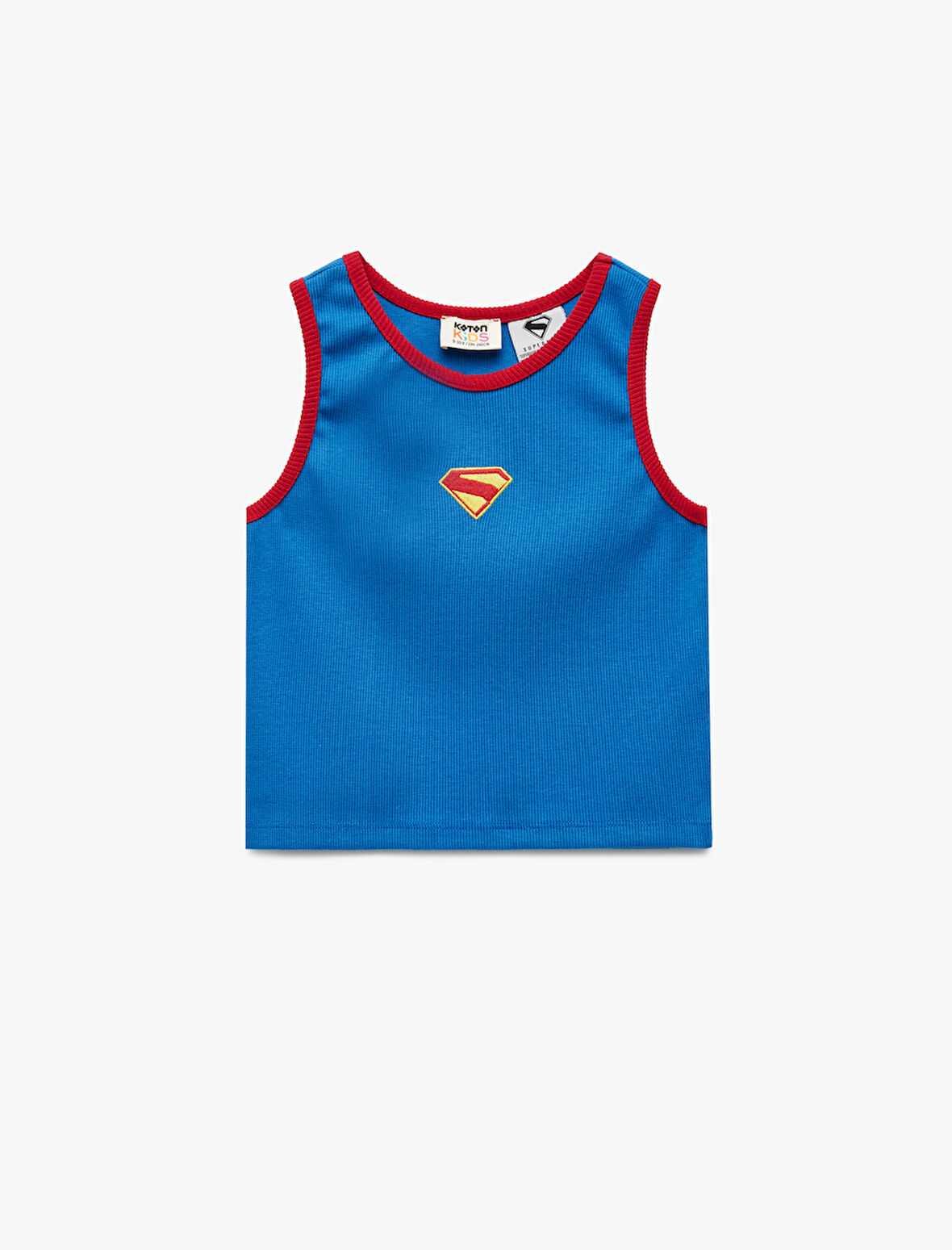 Pamuklu Ribanalı Bisiklet Yaka Superman Lisanslı Atlet
