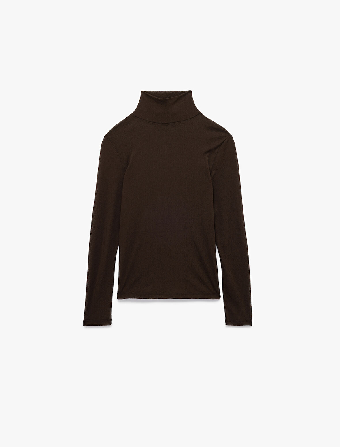 Slim Fit Balıkçı Yaka Uzun Kollu Tişört