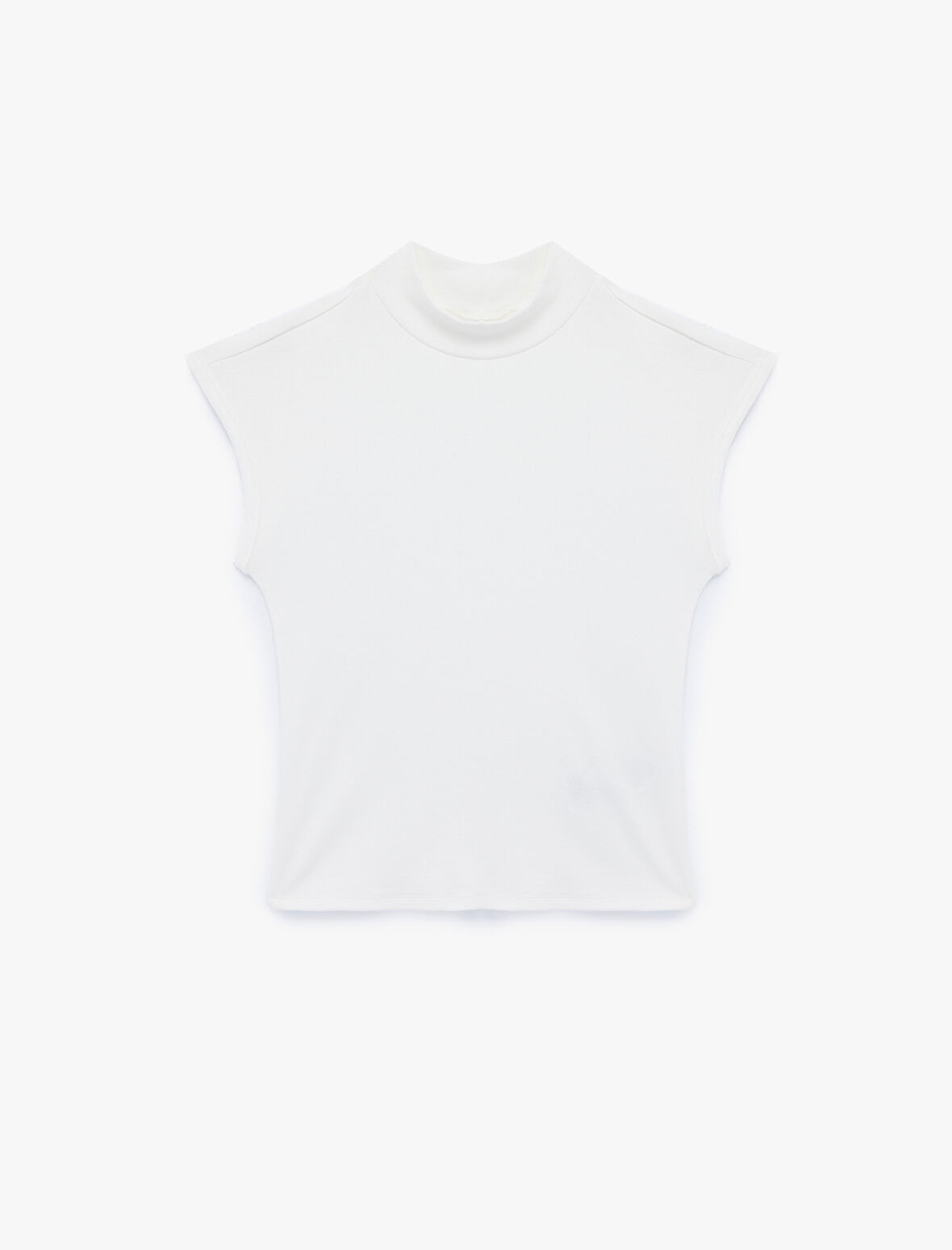 Kolsuz Pamuklu Dik Yaka Tişört