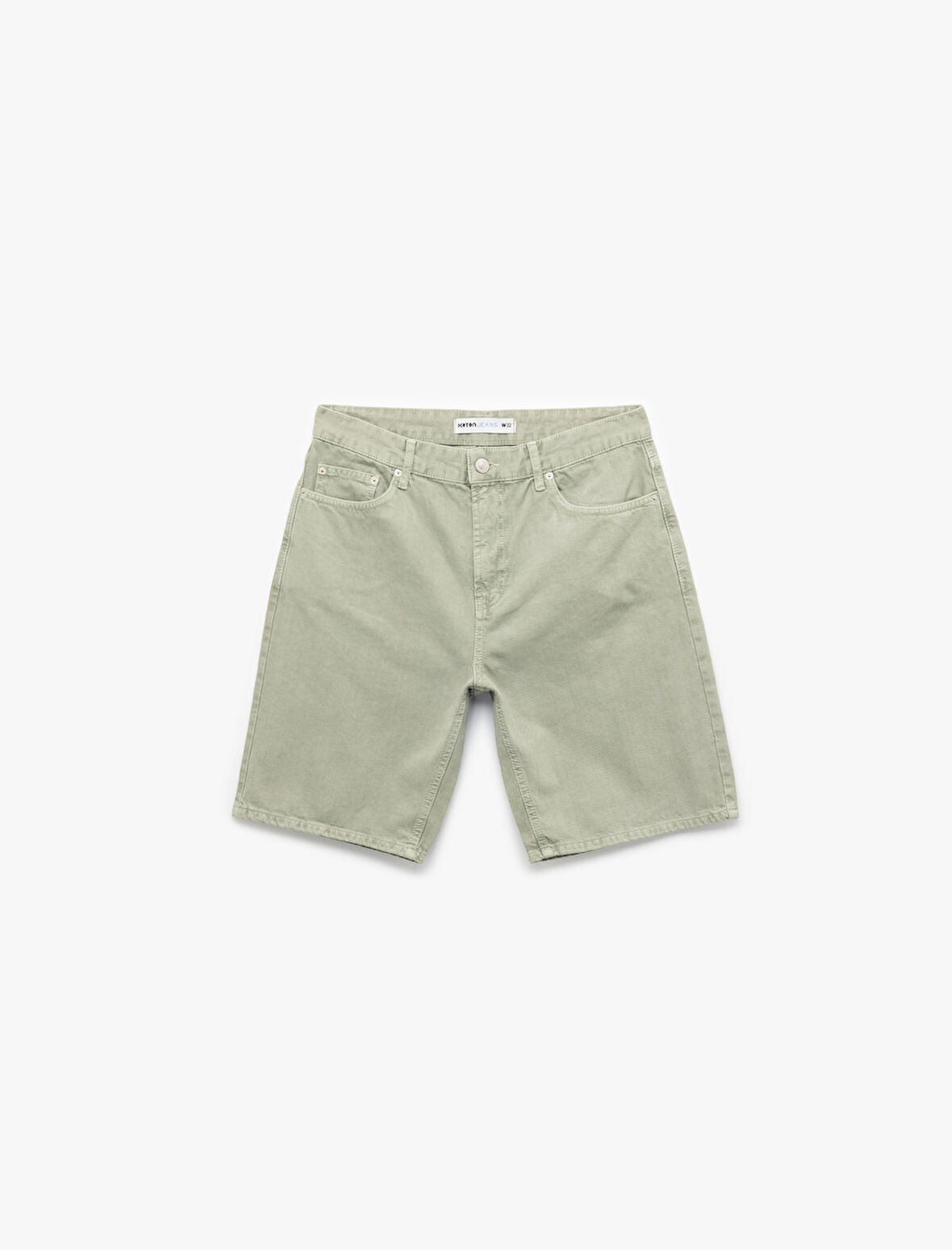 Normal Bel Pamuklu Cep Detaylı Bermuda Loose Fit Jean Şort