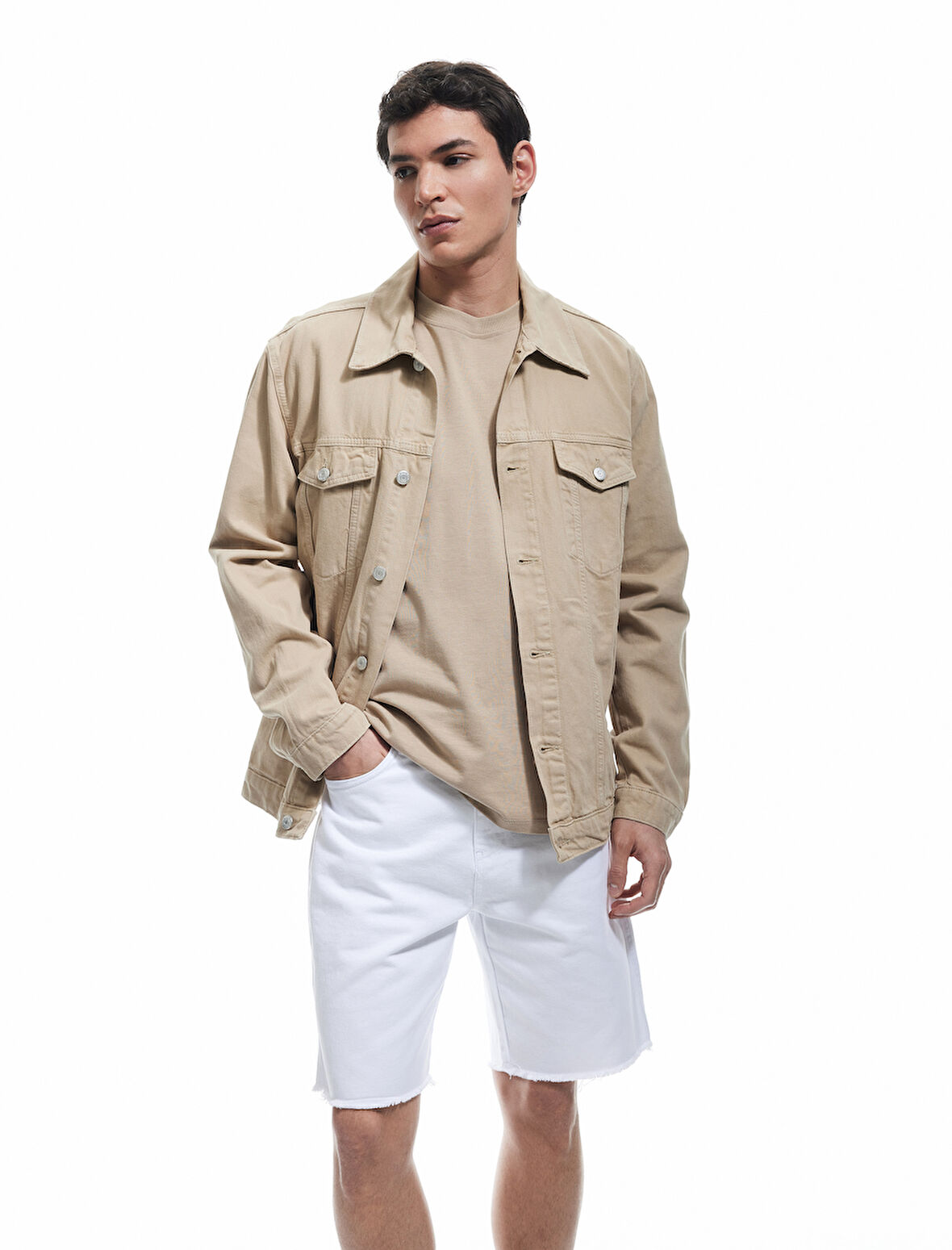 Normal Bel Pamuklu Bermuda Oversize Jean Şort