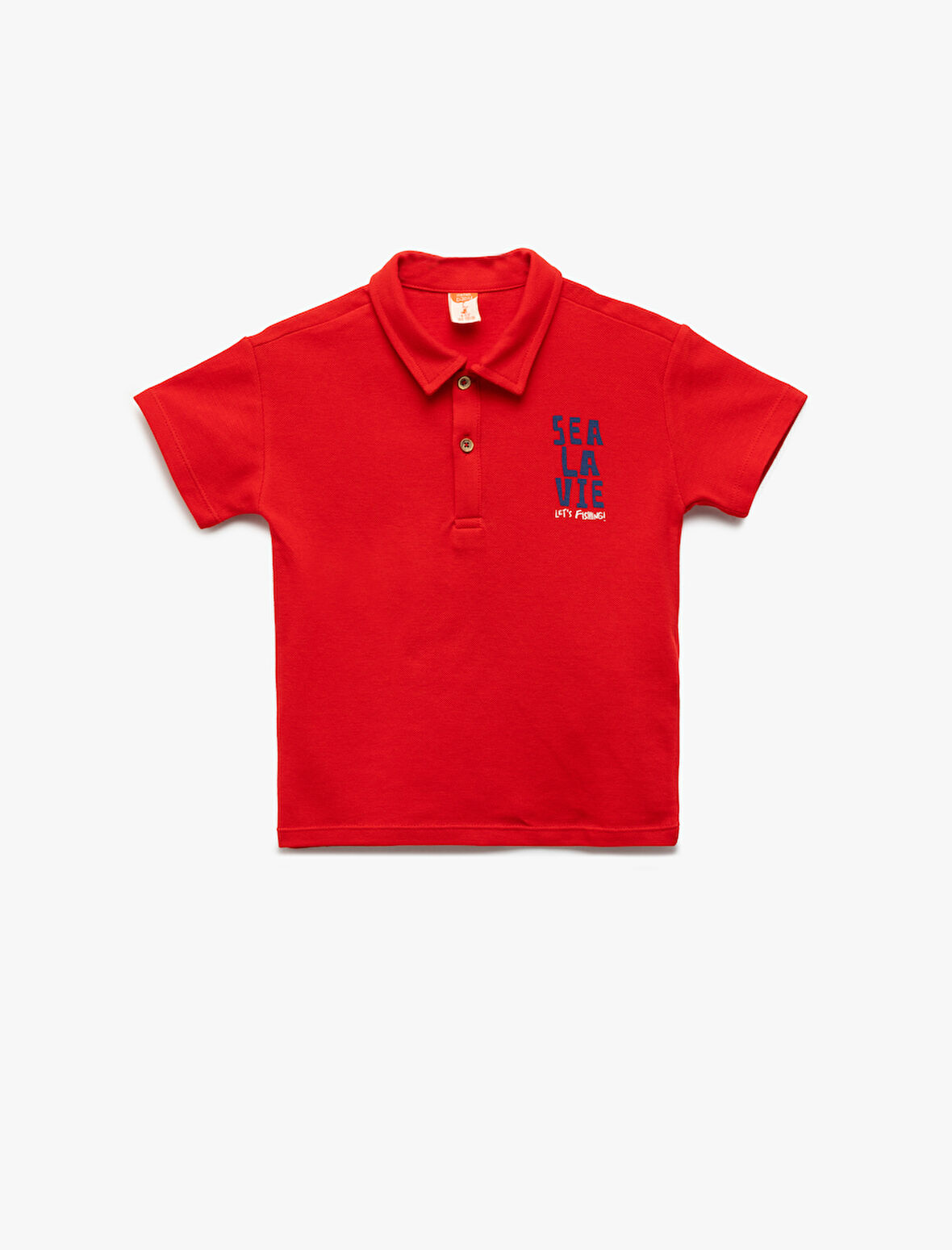 Pamuklu Kısa Kollu Polo Yaka Nakışlı Tişört