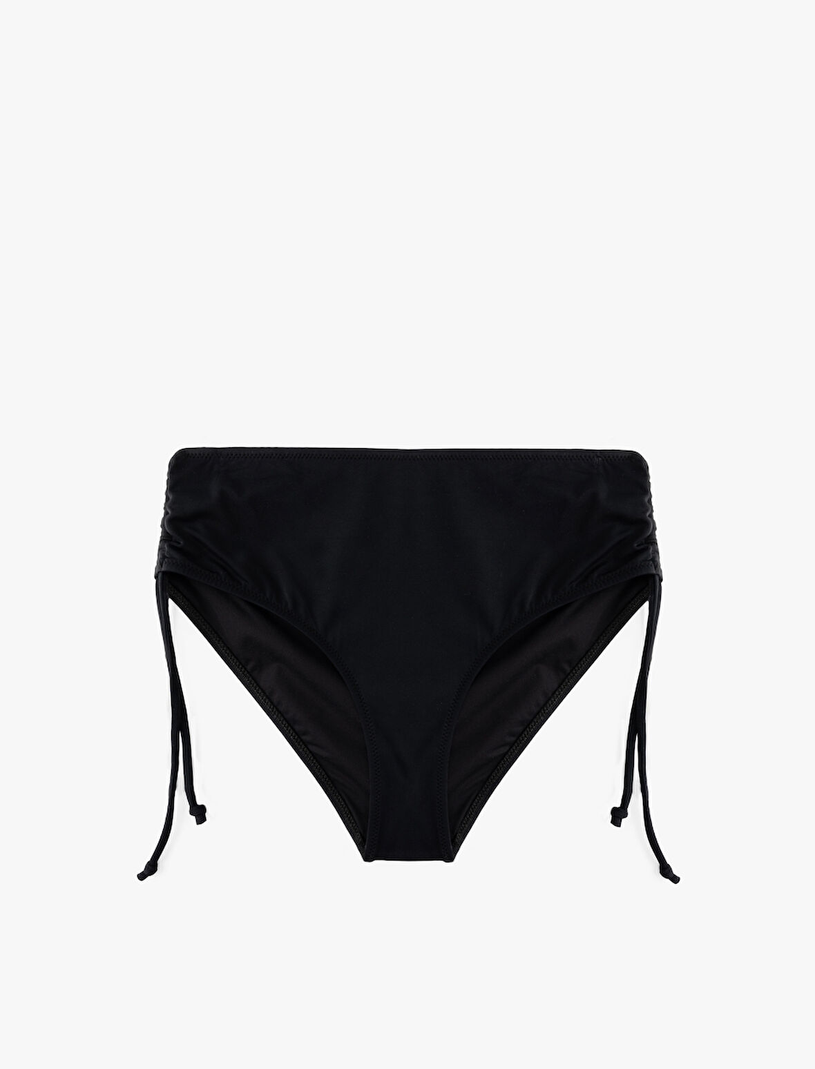 Astarlı Yüksek Bel Yanları Büzgülü İpli Bikini Altı