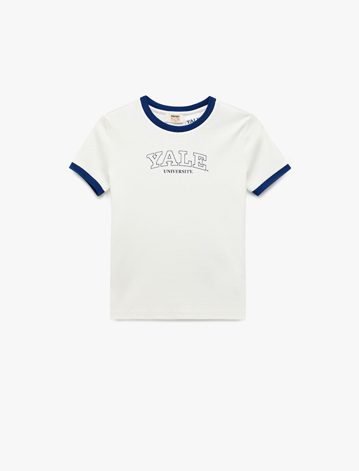 Bisiklet Yaka Kısa Kollu Yale Baskılı Pamuklu Lisanslı Tişört