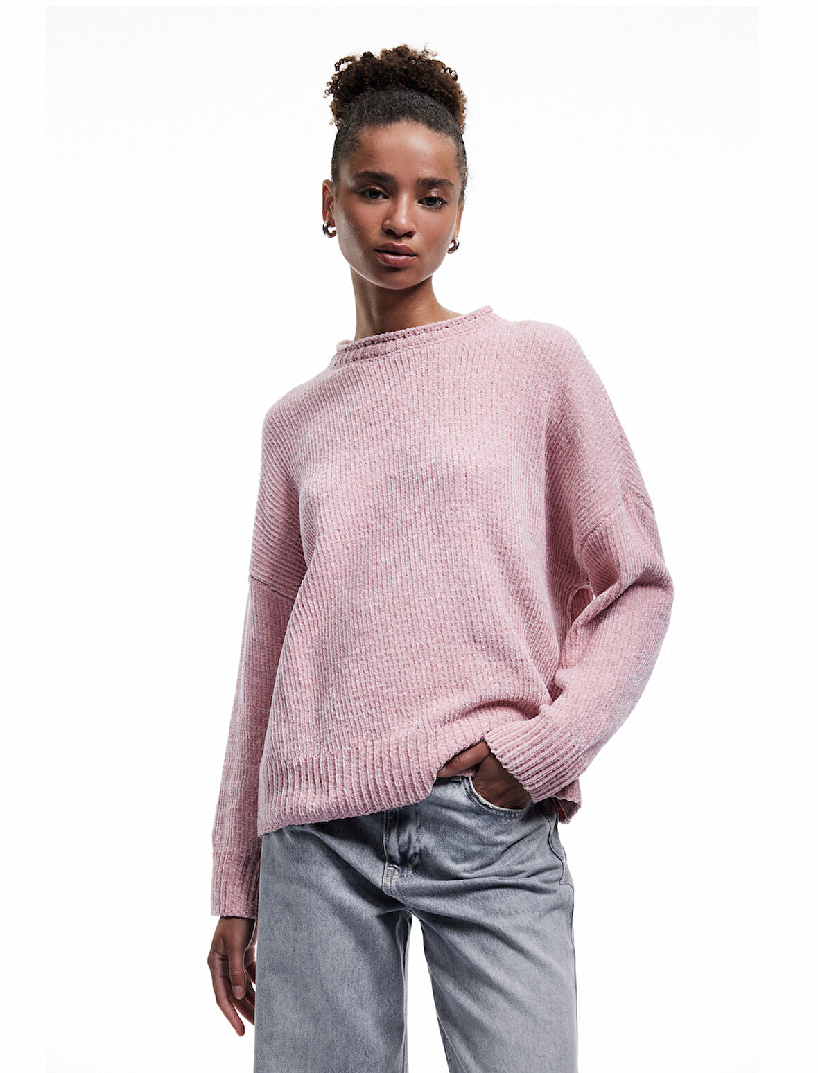 Uzun Kollu Bisiklet Yaka Basic Triko Kazak