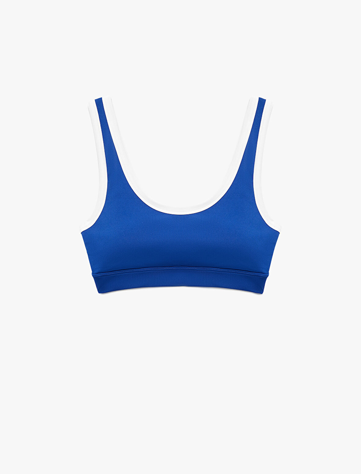 U Yaka Kaplı Renk Kontrastlı Slim Fit Sporcu Sütyeni