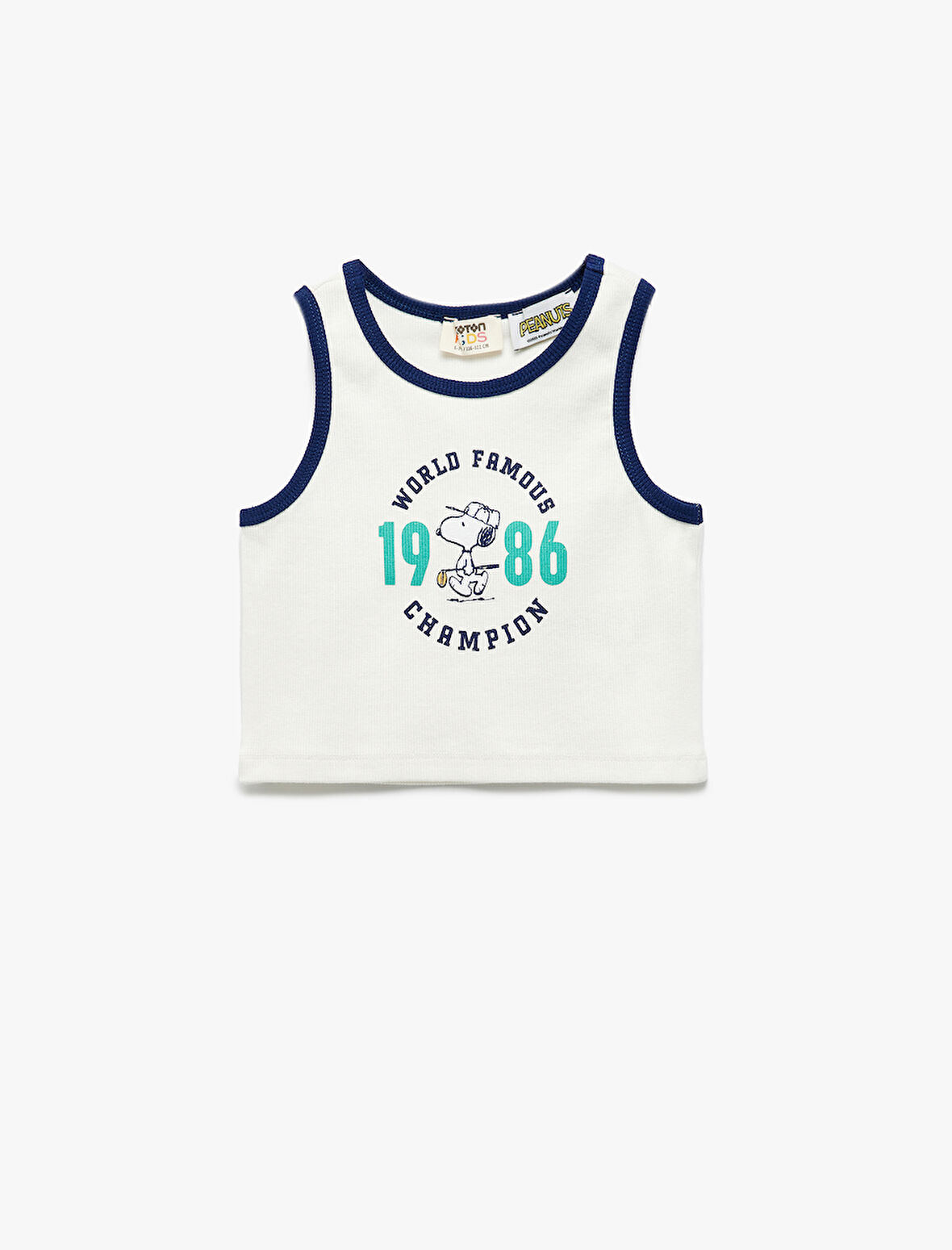 Lisanslı Bisiklet Yaka Kolsuz Snoopy Baskılı Atlet