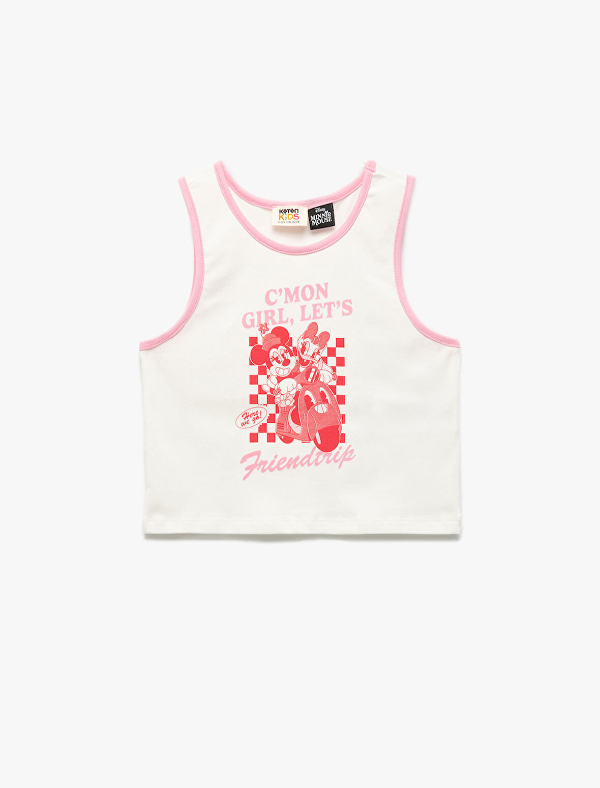 Minnie Mouse Lisanslı Baskılı Kolsuz Bisiklet Yaka Pamuklu Atlet