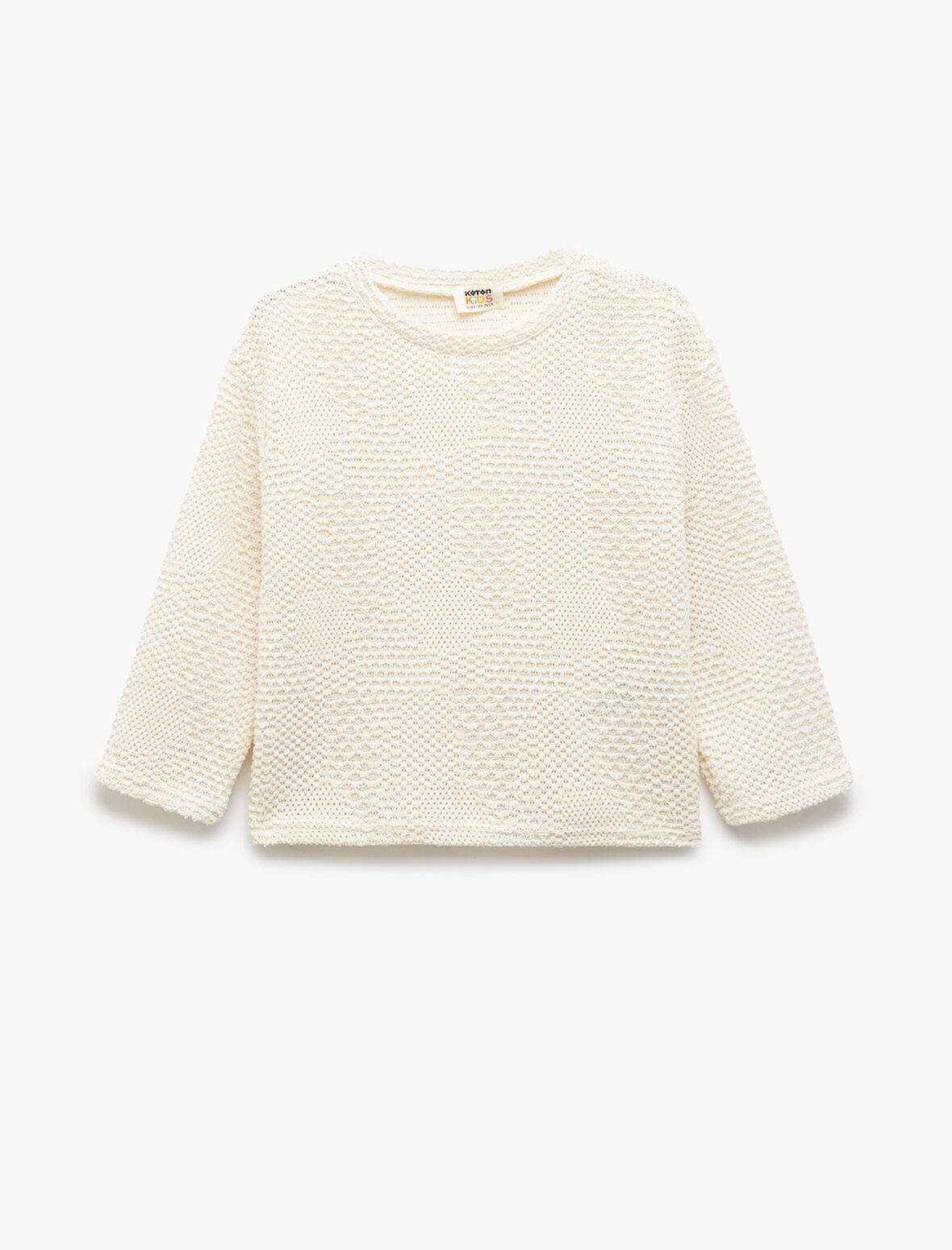 Bisiklet Yaka Uzun Kollu Pamuk Karışımlı Sweatshirt