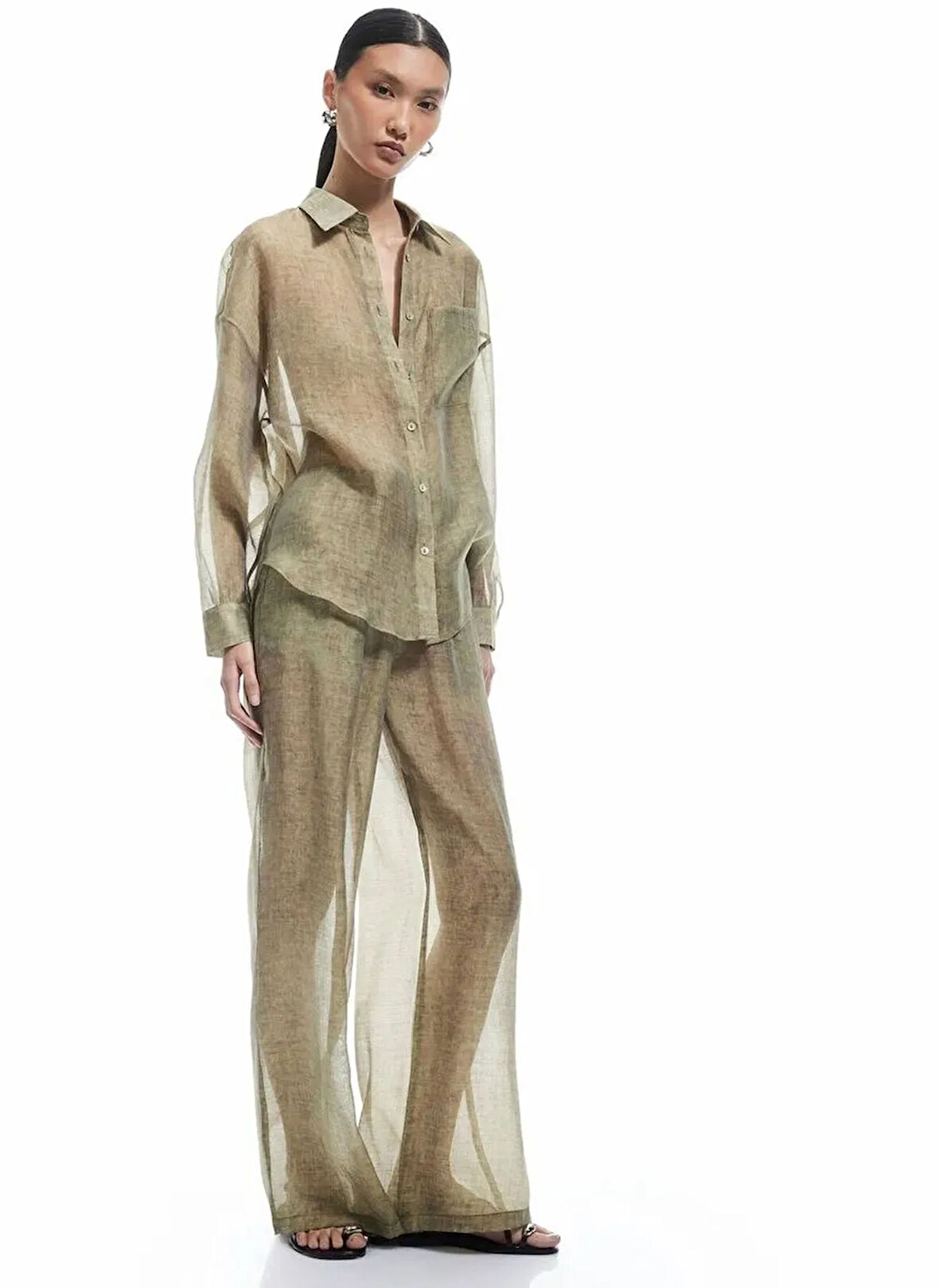 Koton x Sima Tarkan Haki Kadın Straight Pantolon 5SAK40046EW