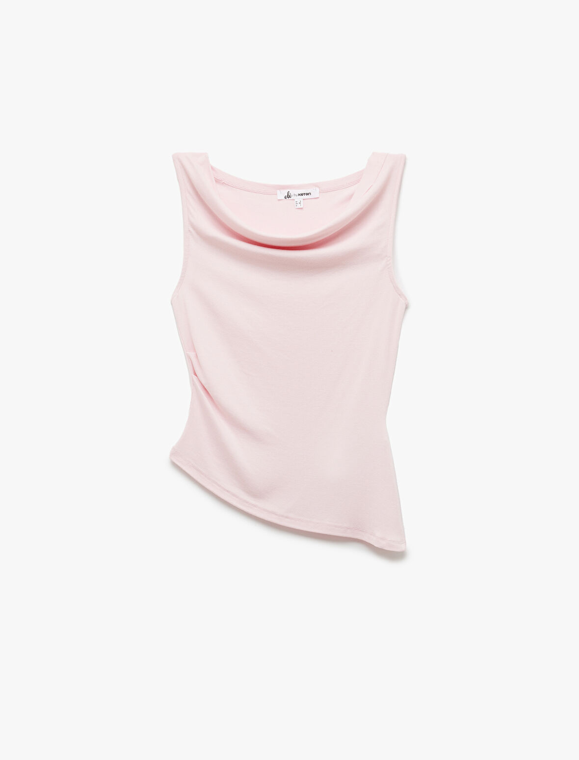 Slim Fit Degaje Yaka Asimetrik Kolsuz Viskon Bluz