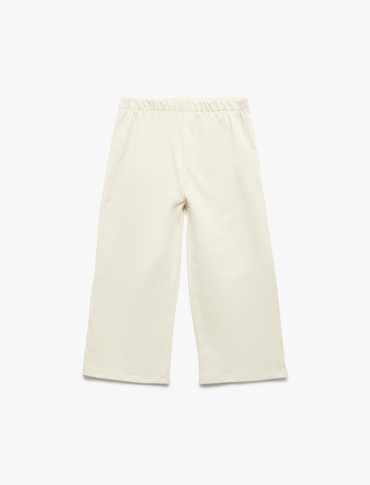 Şardonlu Pamuklu Beli Lastikli Geniş Paça Eşofman Altı