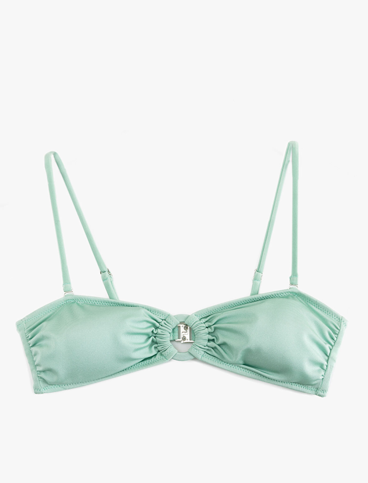 Çıkarılabilir Askılı Aksesuar Detaylı Straplez Bikini Üstü