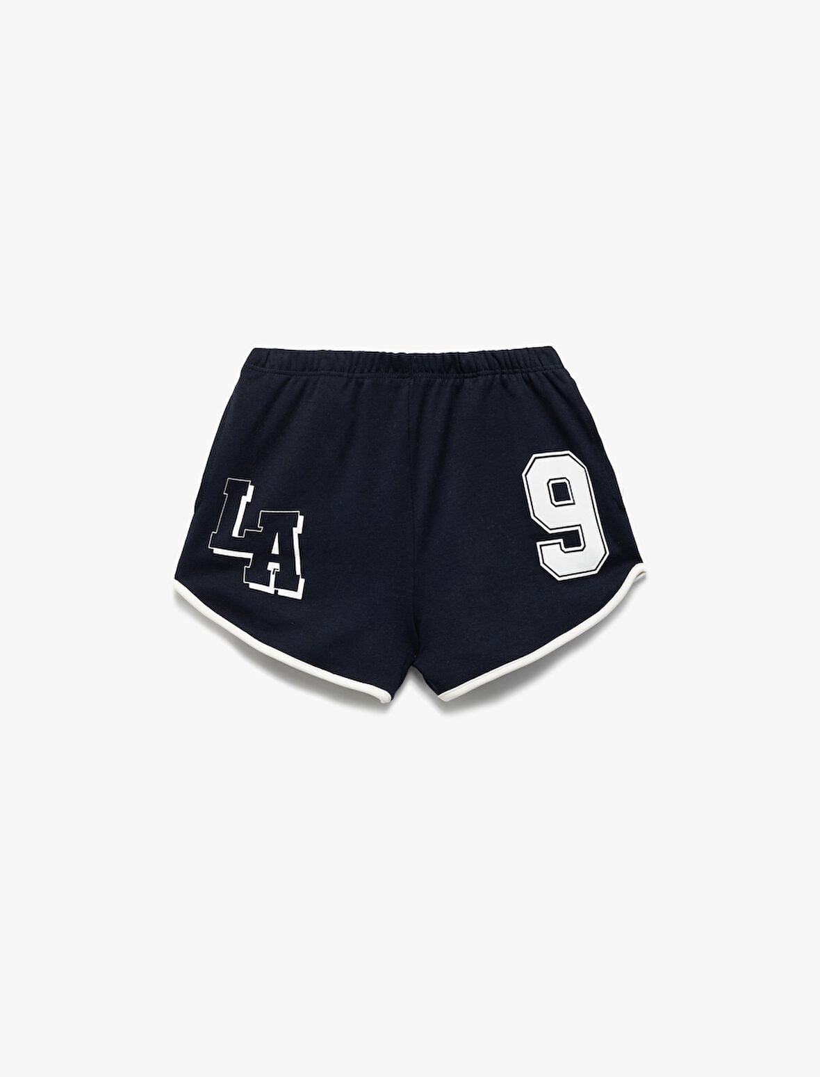 Biyeli Slim Fit Kolej Baskılı Mini Şort