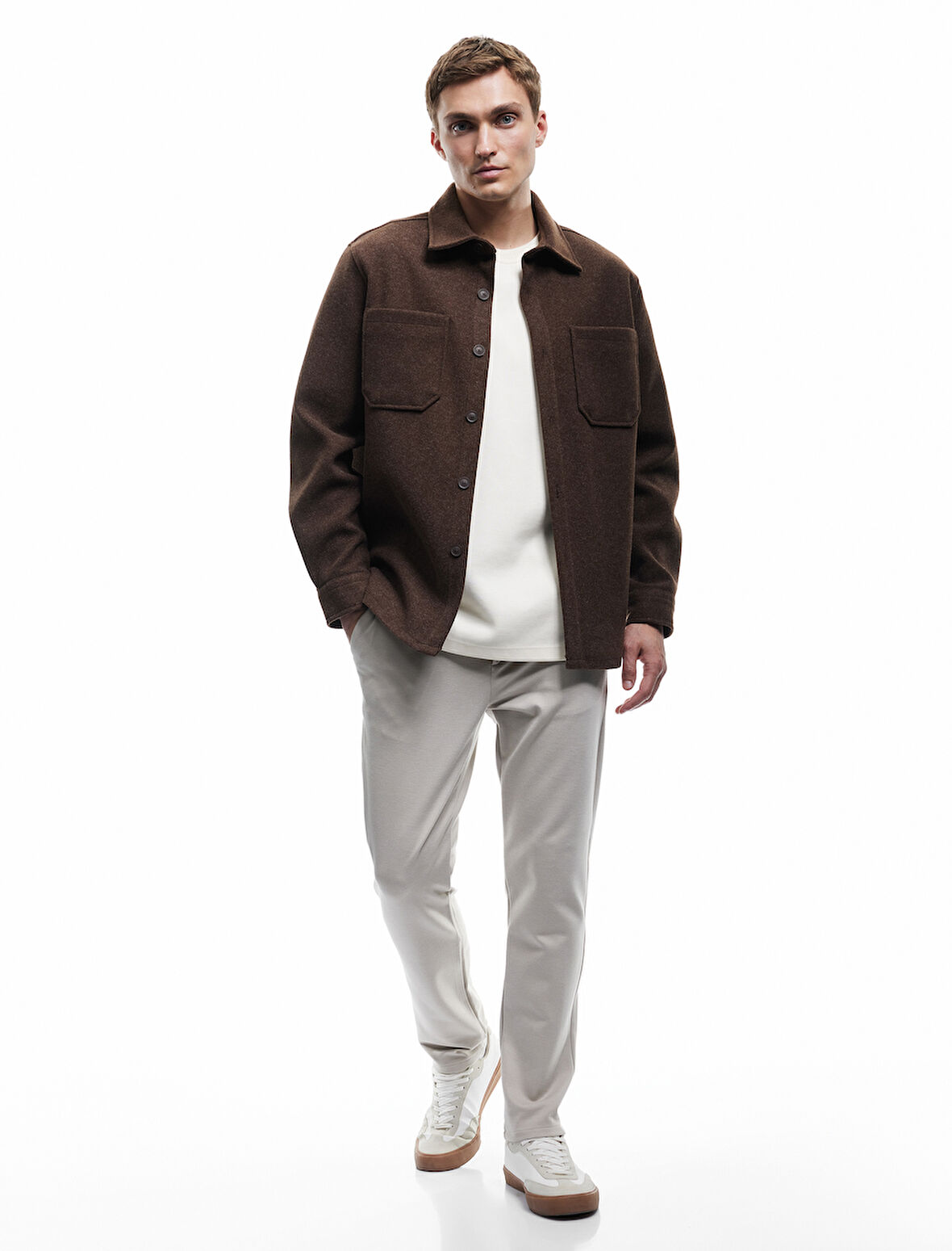 Cep Detaylı Düğmeli Slim Fit Kumaş Pantolon