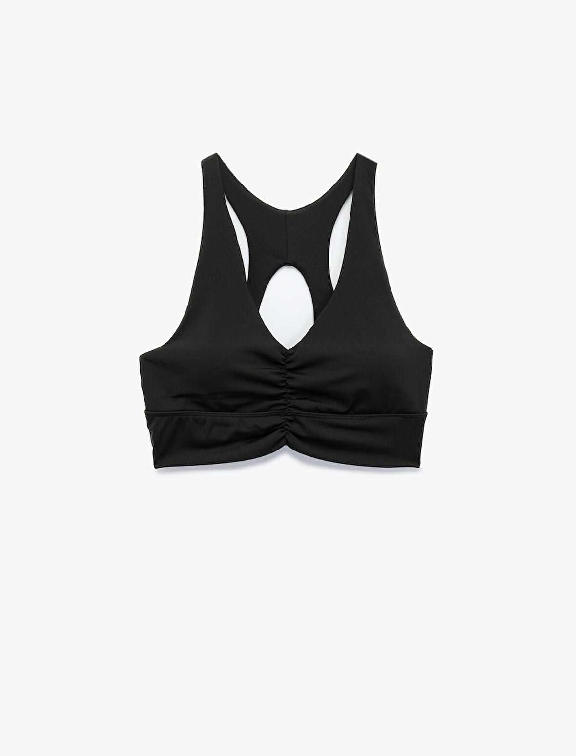 V Yaka Kolsuz Pencere Detaylı Sporcu Sütyeni