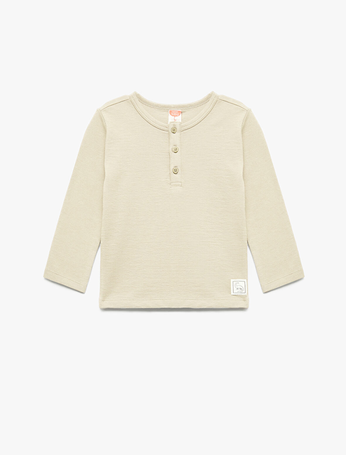 Pamuklu Uzun Kollu Düğmeli Tişört